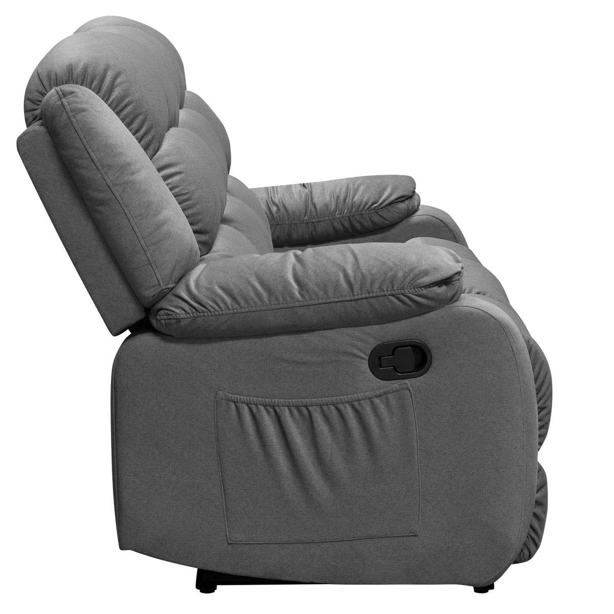 Sofa Reclinable Nico 3 Puestos Velvet Primada Gris
