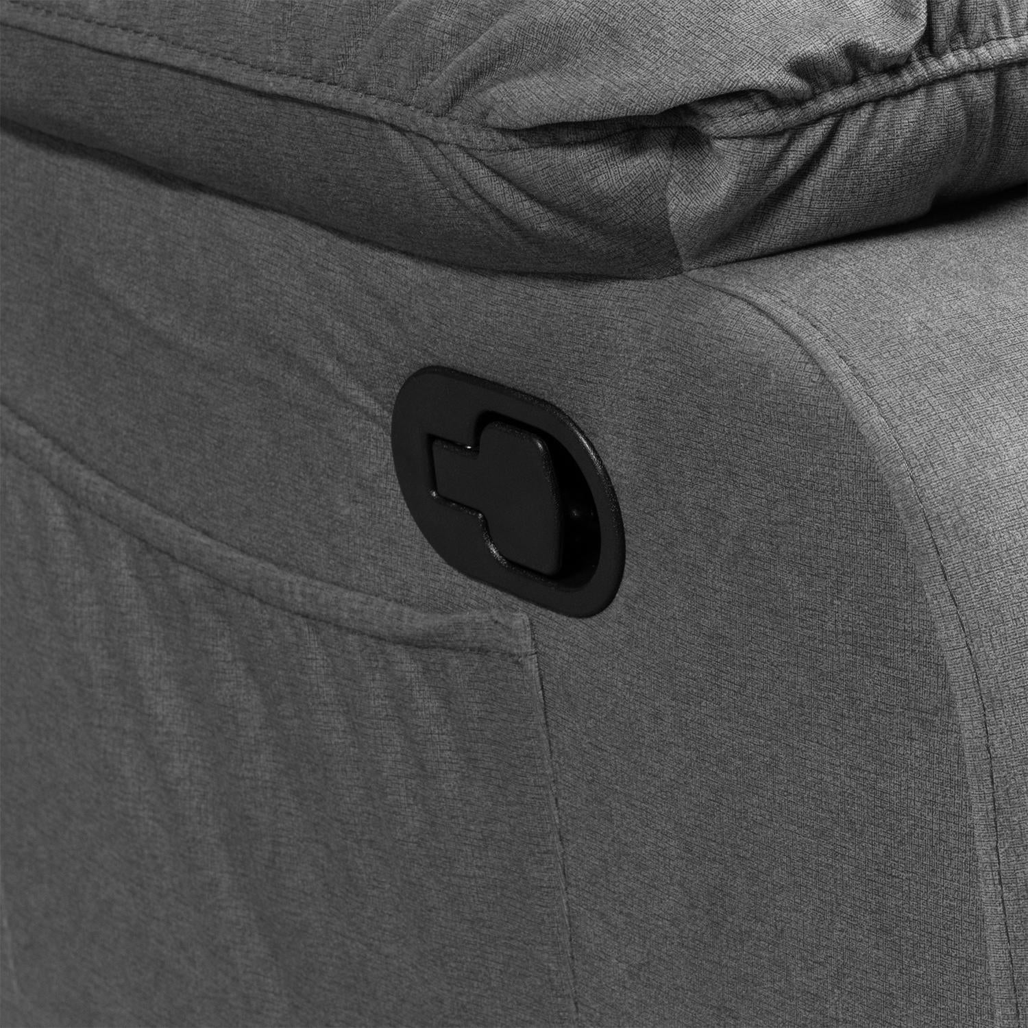 Sofa Reclinable Nico 3 Puestos Velvet Primada Gris