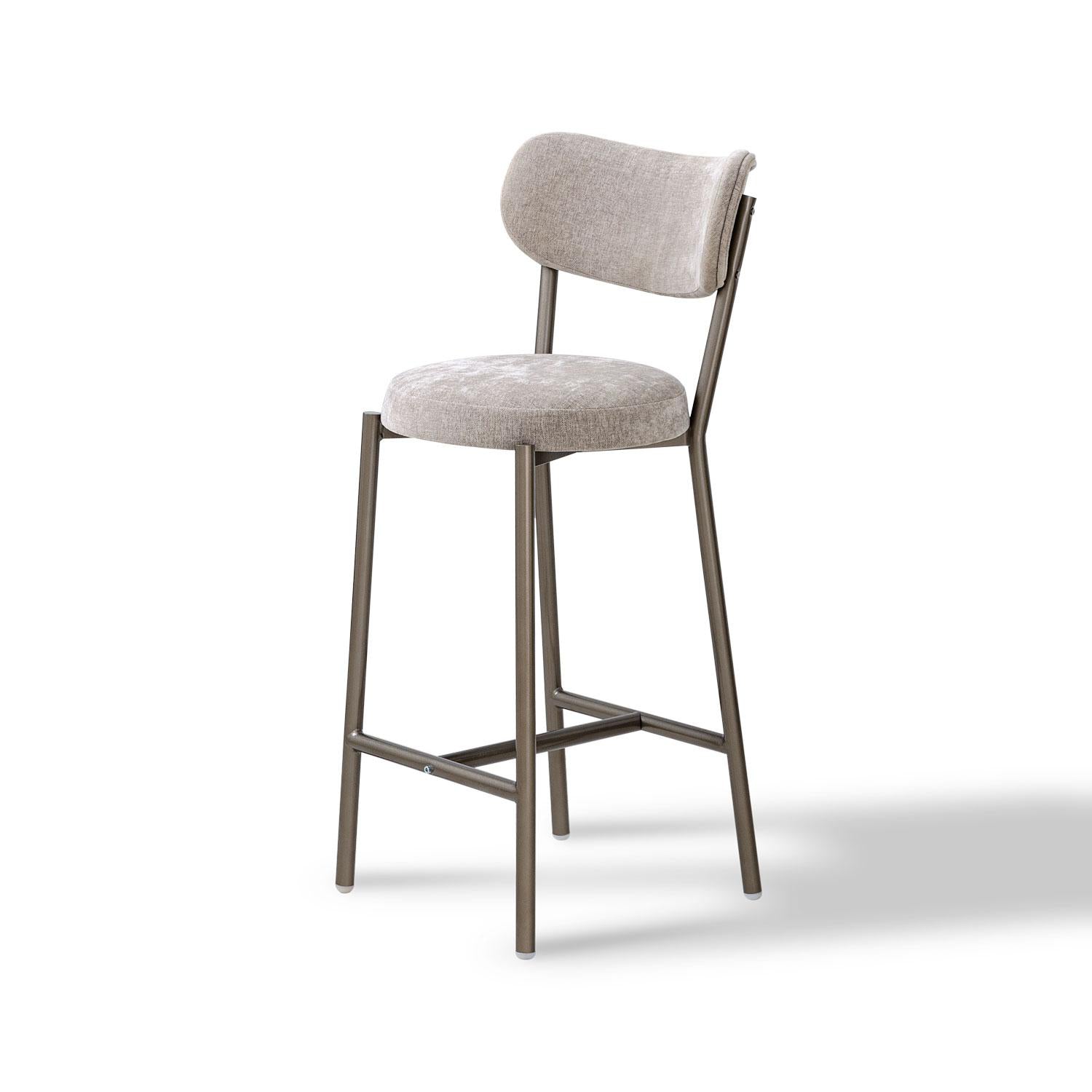 Silla Bar Arthur Lino Touch Camel, Taupe Perla