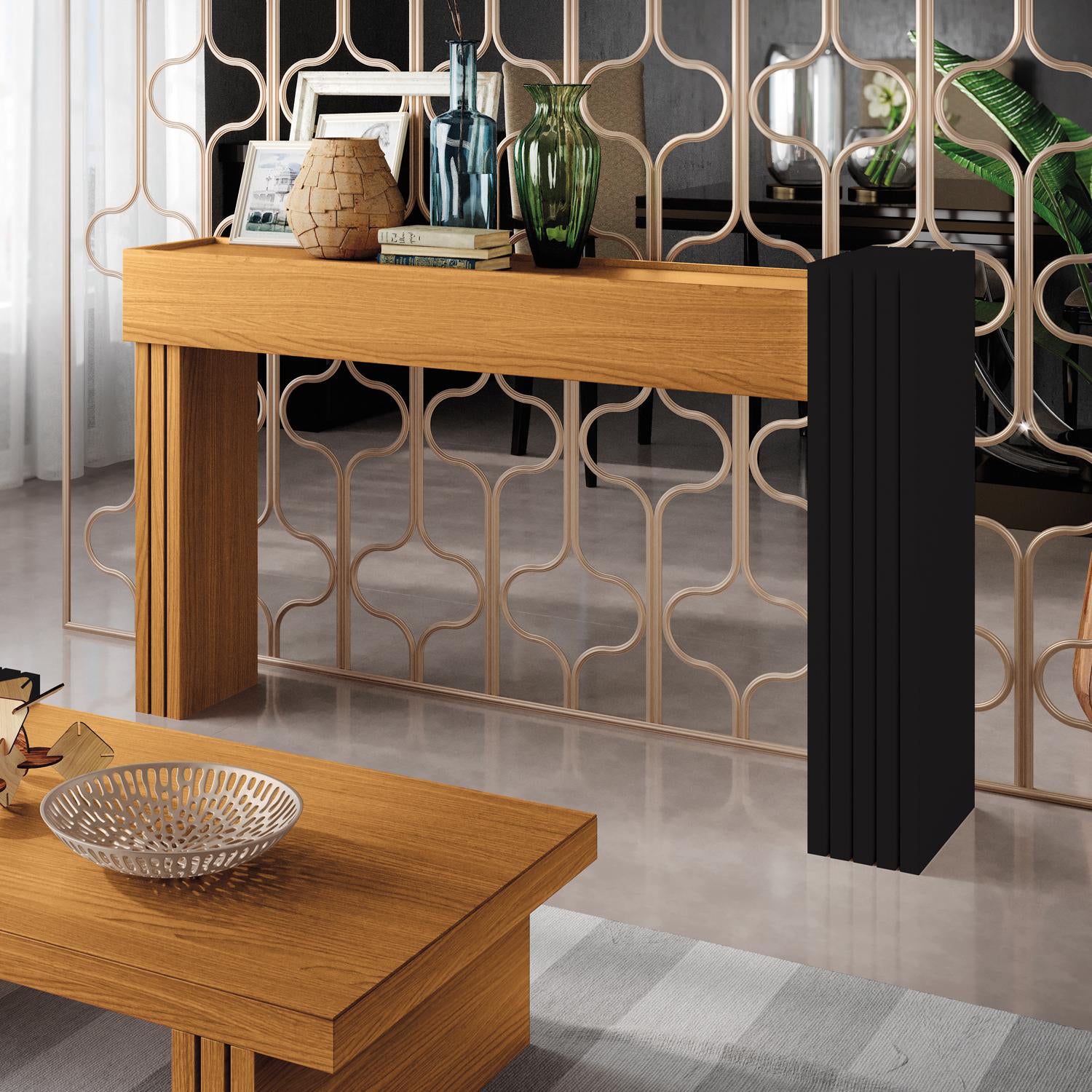 Consola Vero Natural, Negro 129X79X30