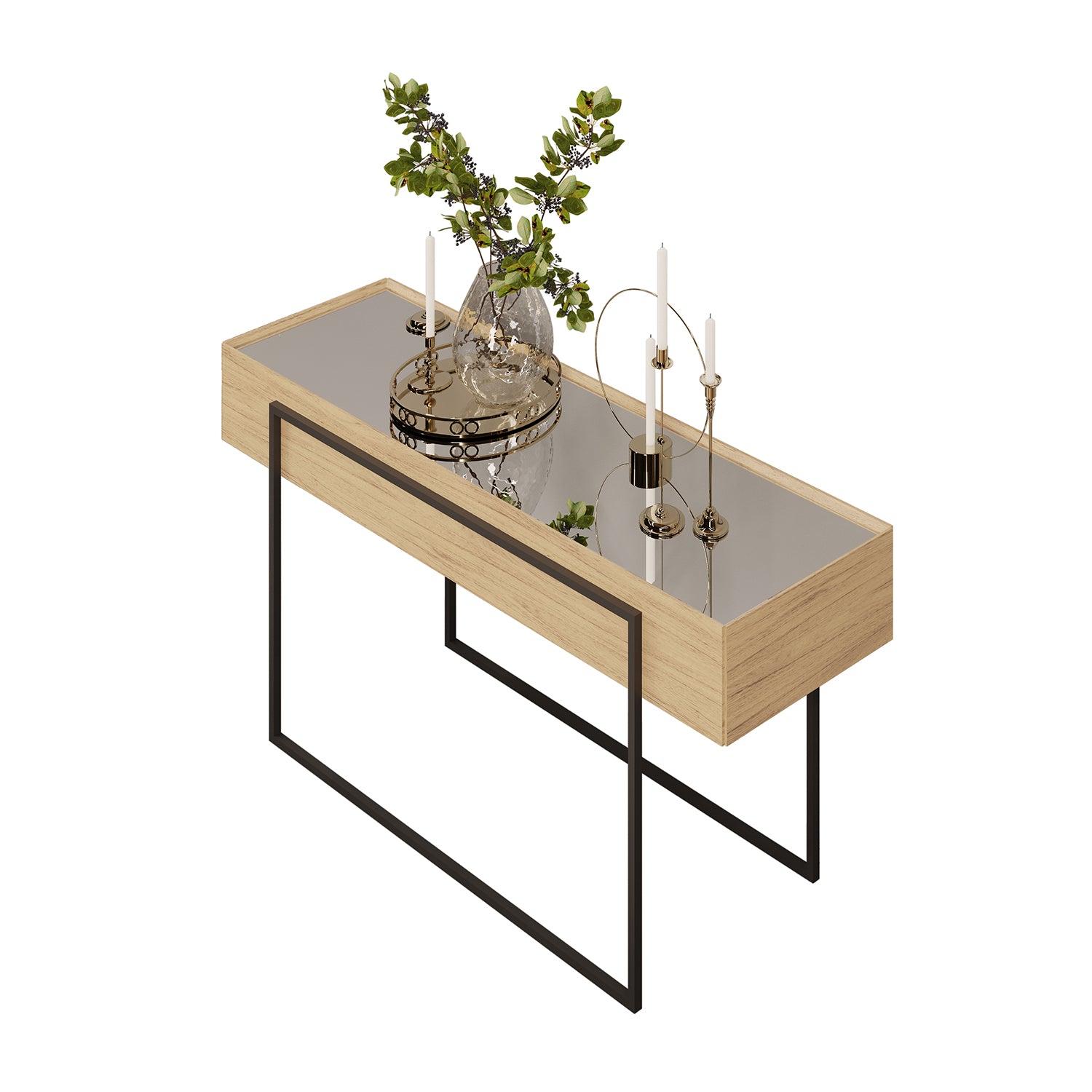 Consola Loft Natural, Negro