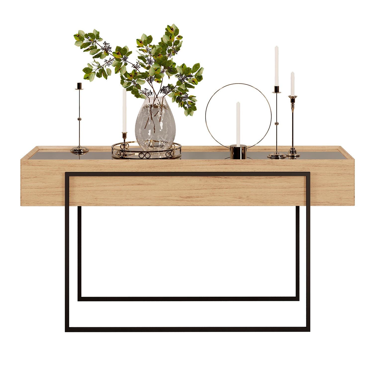 Consola Loft Natural, Negro