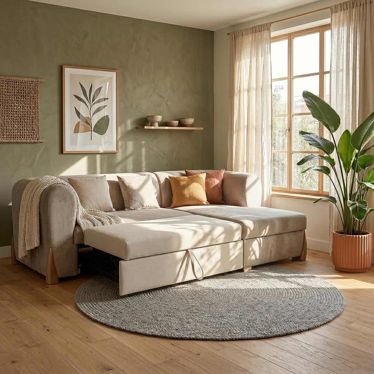 Sala Cama Bell Impetu Beige, Natural Orientación Derecha