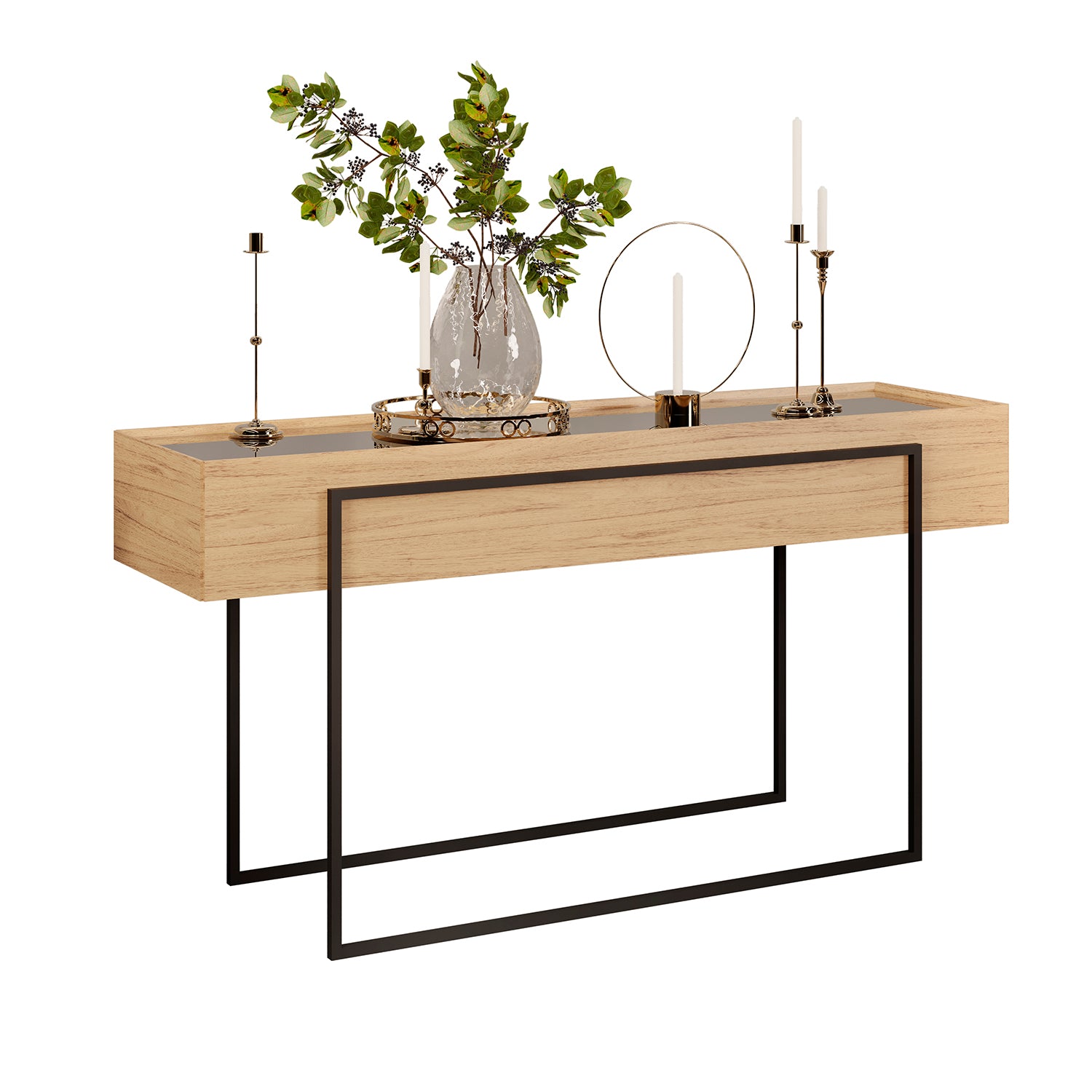 Consola Loft Natural, Negro