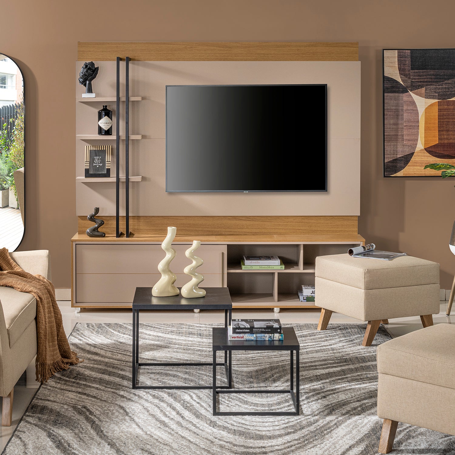 Centro de Entretenimiento Logan Gris, Natural Mate 200X185X39