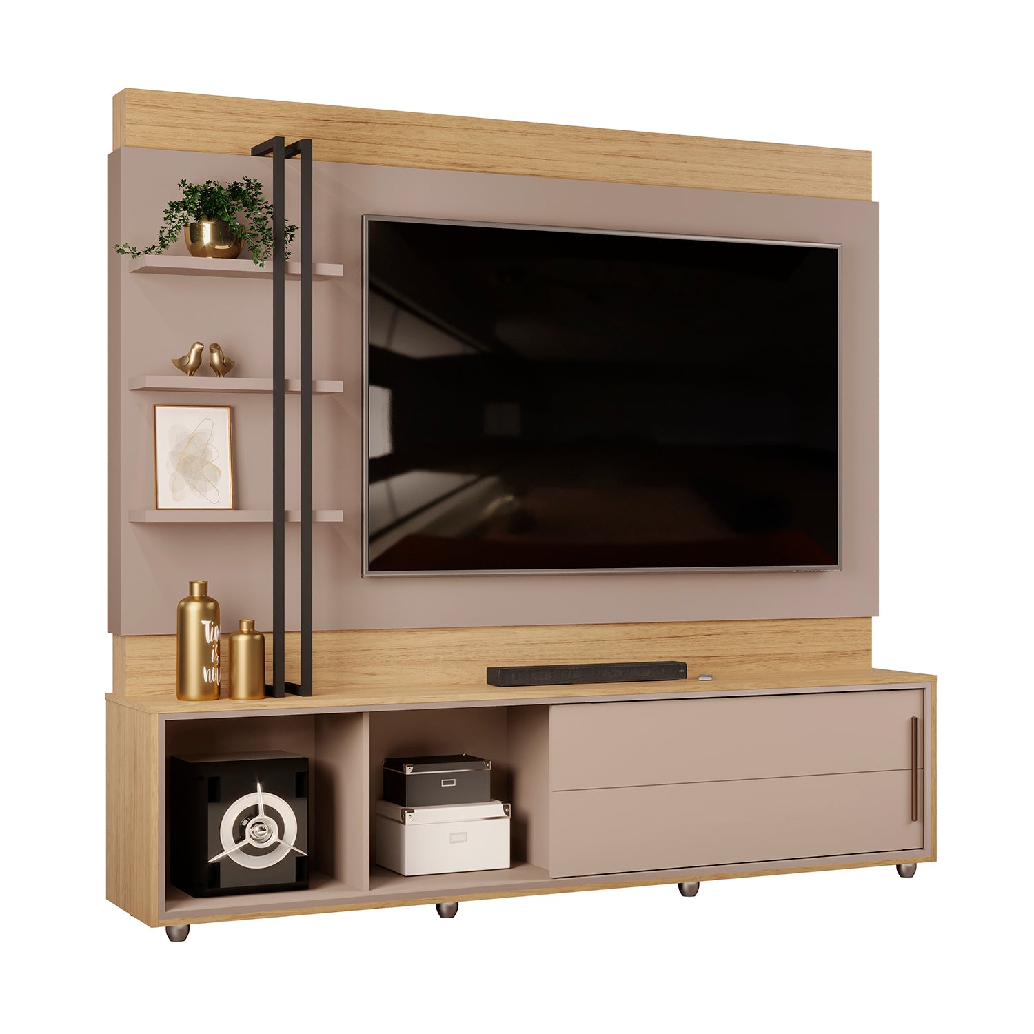 Centro de Entretenimiento Logan Gris, Natural Mate 200X185X39