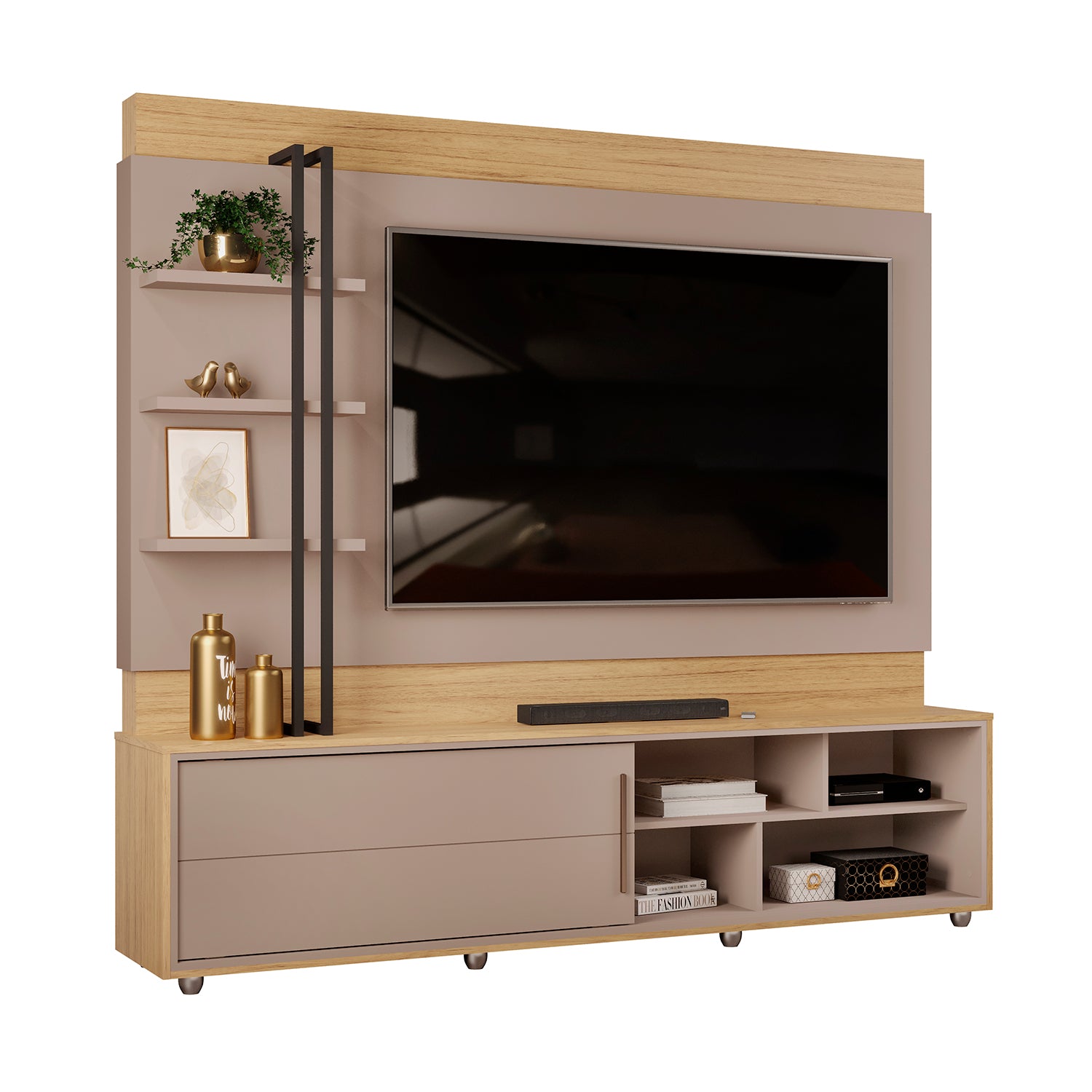 Centro de Entretenimiento Logan Gris, Natural Mate 200X185X39