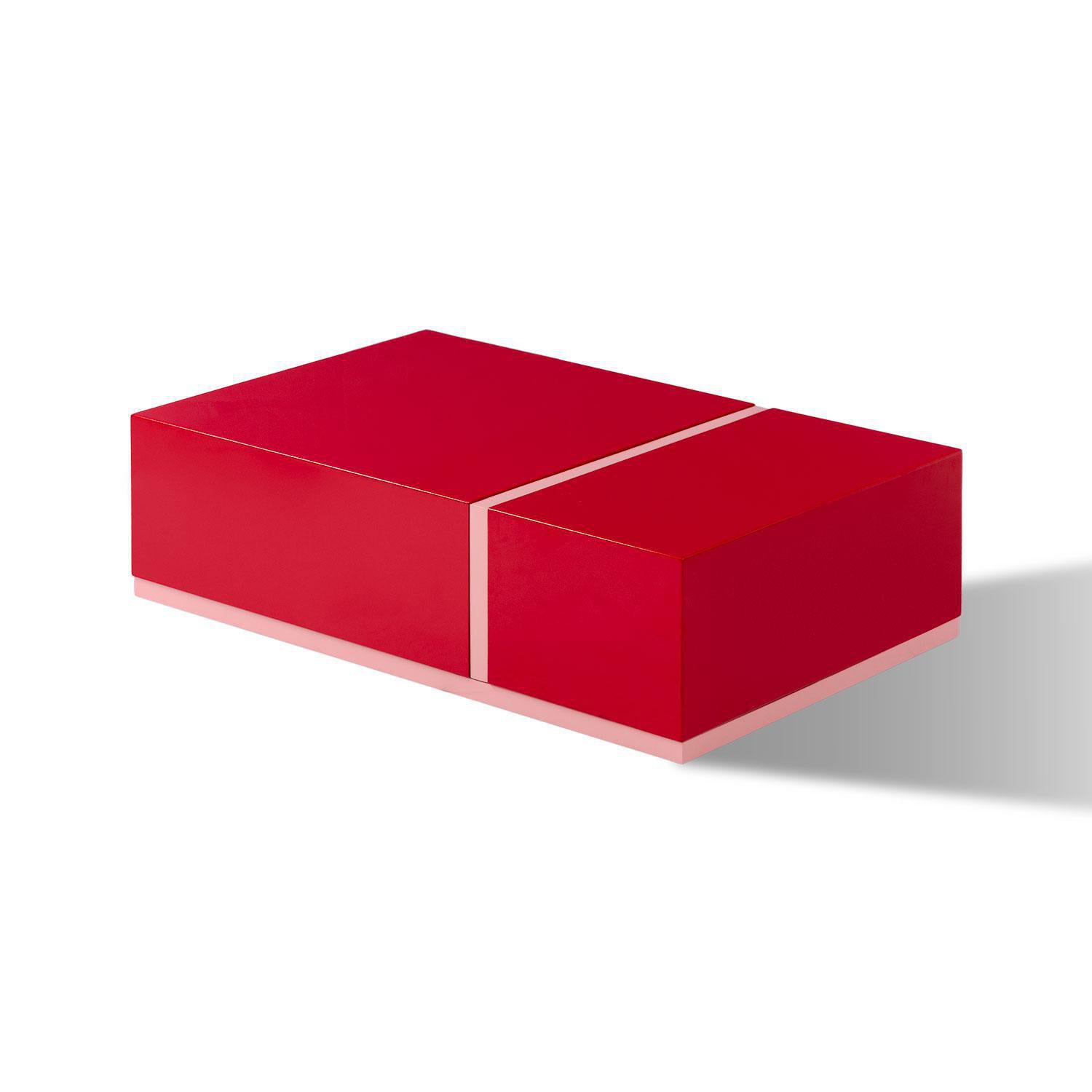 Mesa De Centro Lizzi Roja,Rosa.