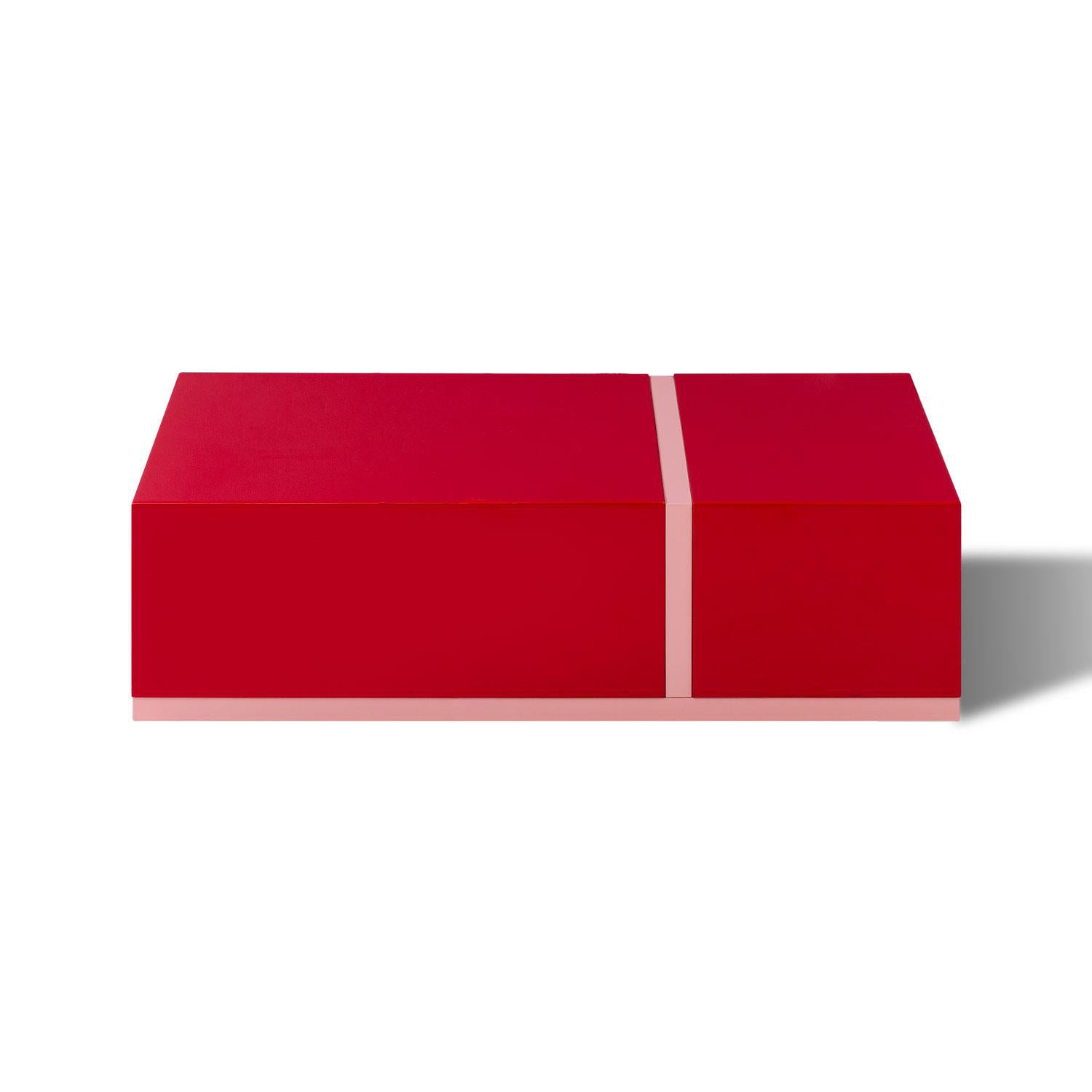 Mesa De Centro Lizzi Roja,Rosa.
