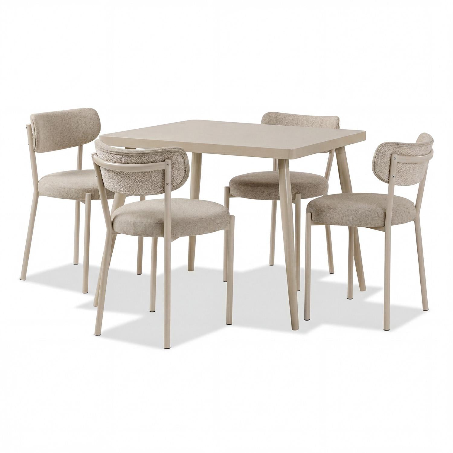 Comedor 6 Puestos Arthur Velvet Serena Cocoa, Latte.