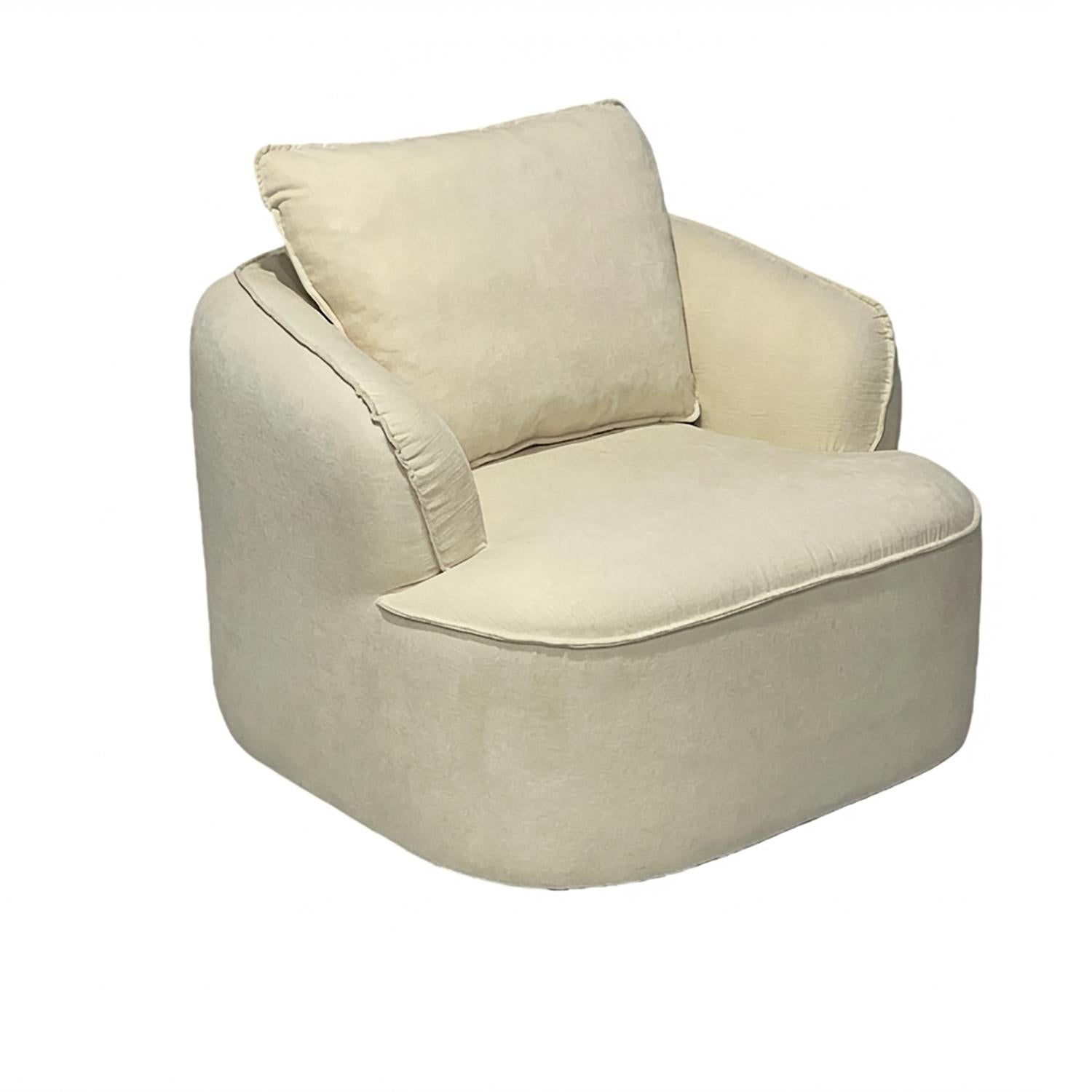Poltrona Elipse Chenille Off White