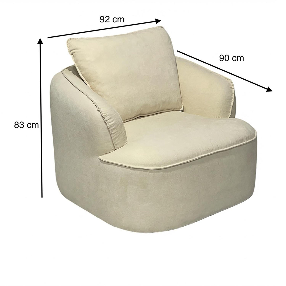 Poltrona Elipse Chenille Off White