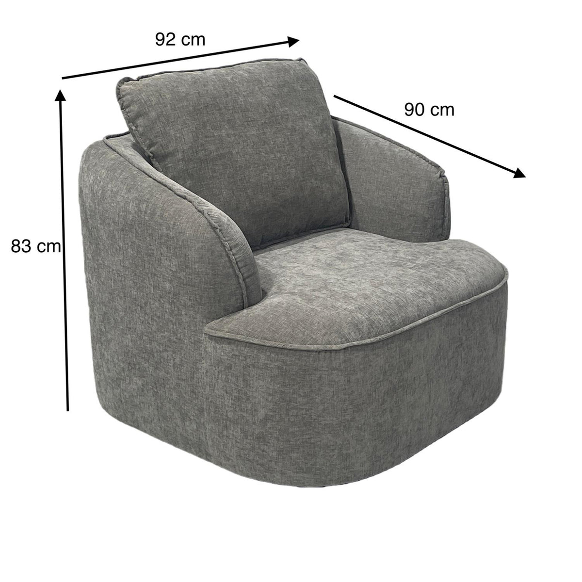 Poltrona Elipse Chenille Plata