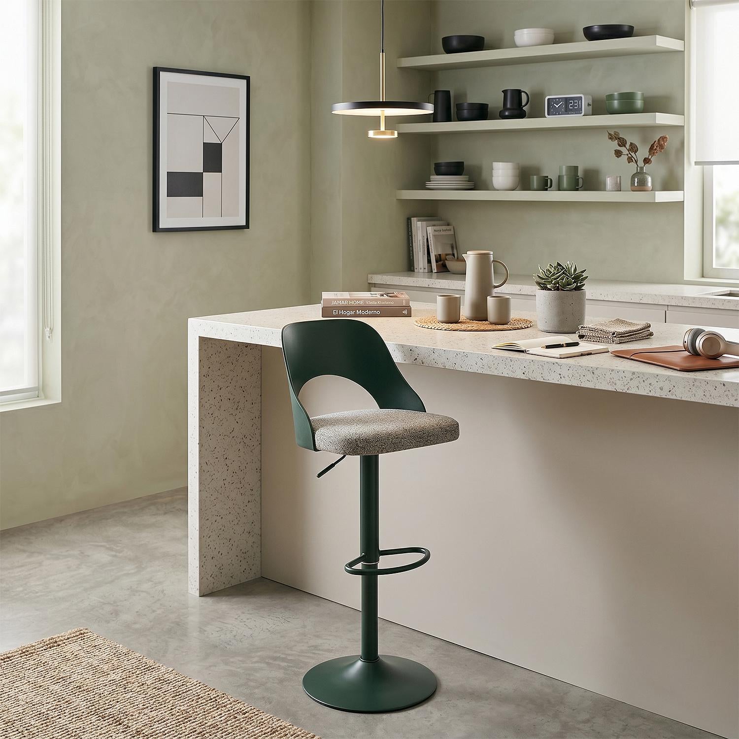 Silla Para Barra Dana Lino Verde