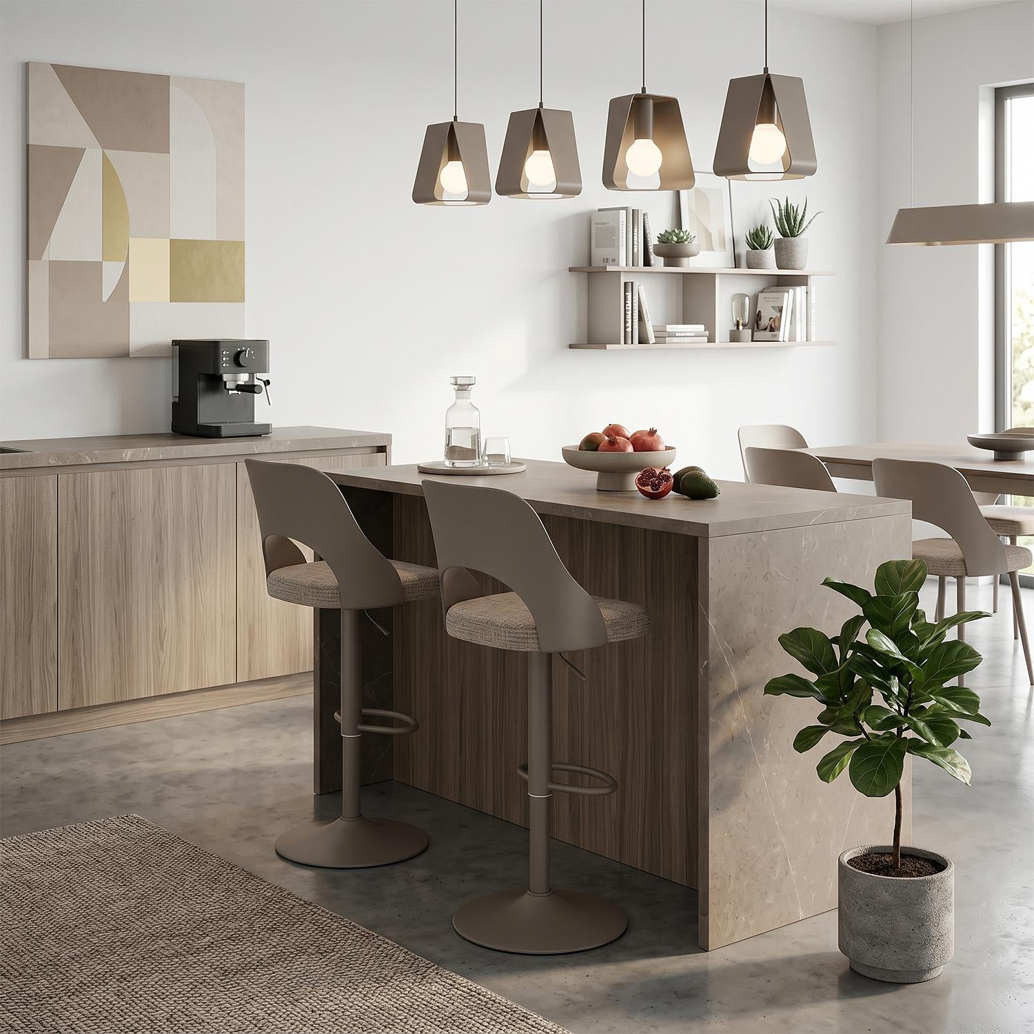 Silla Para Barra Dana Lino Taupe