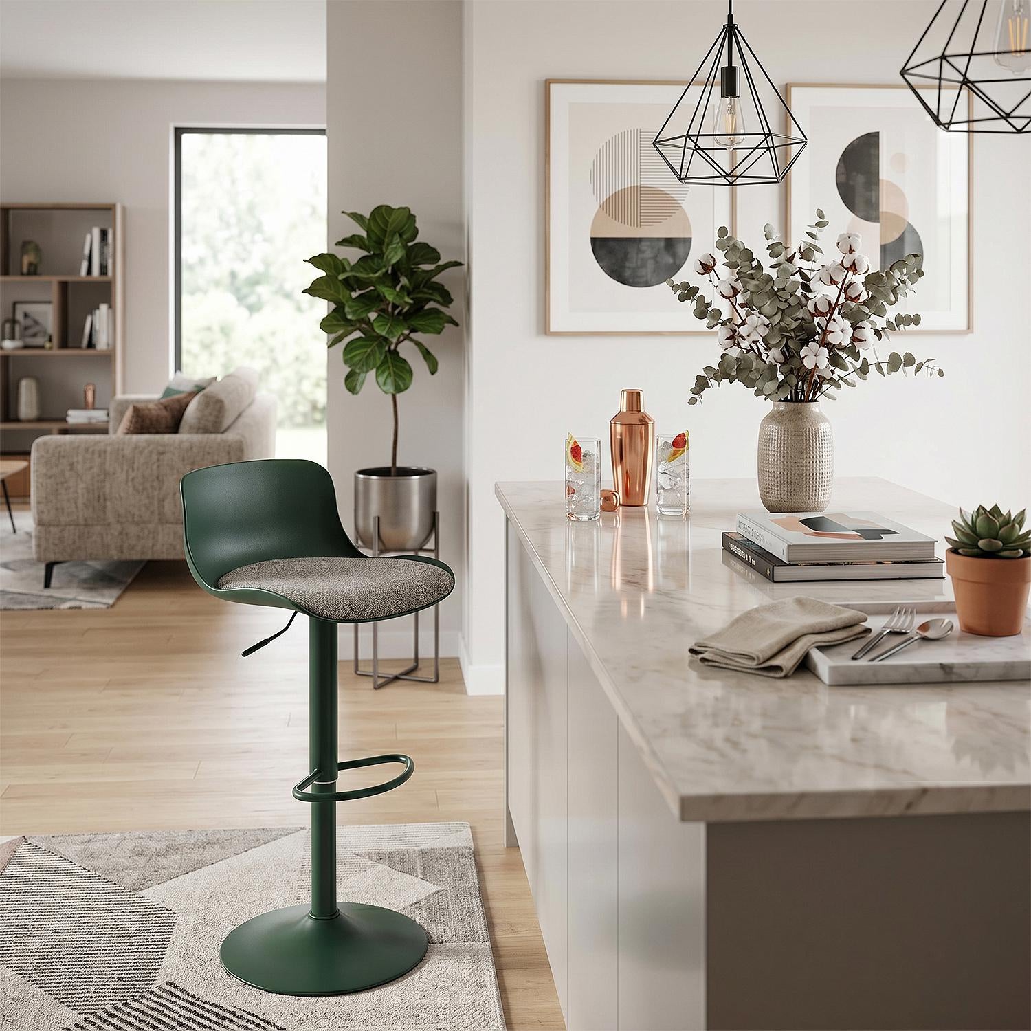 Silla Para Barra Ethan Lino Verde