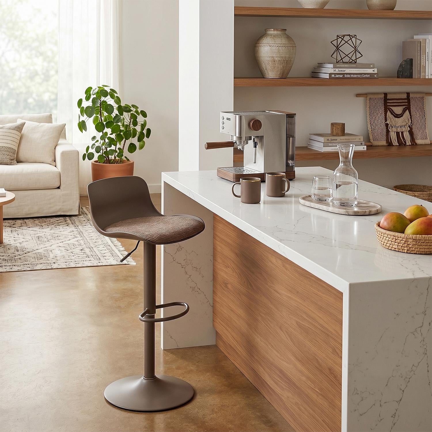 Silla Para Barra Ethan Lino Taupe