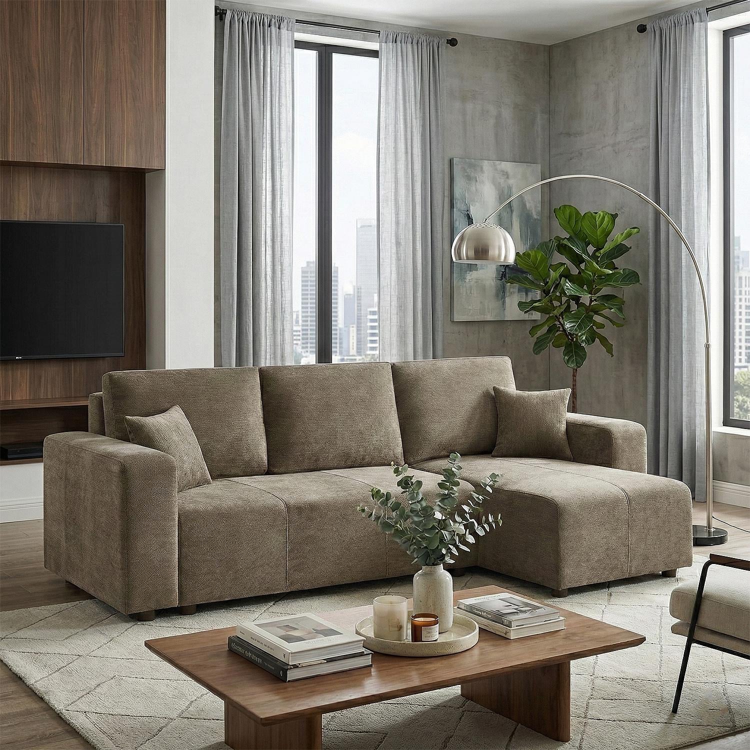 Sala Cama Atenas Chenille Beige