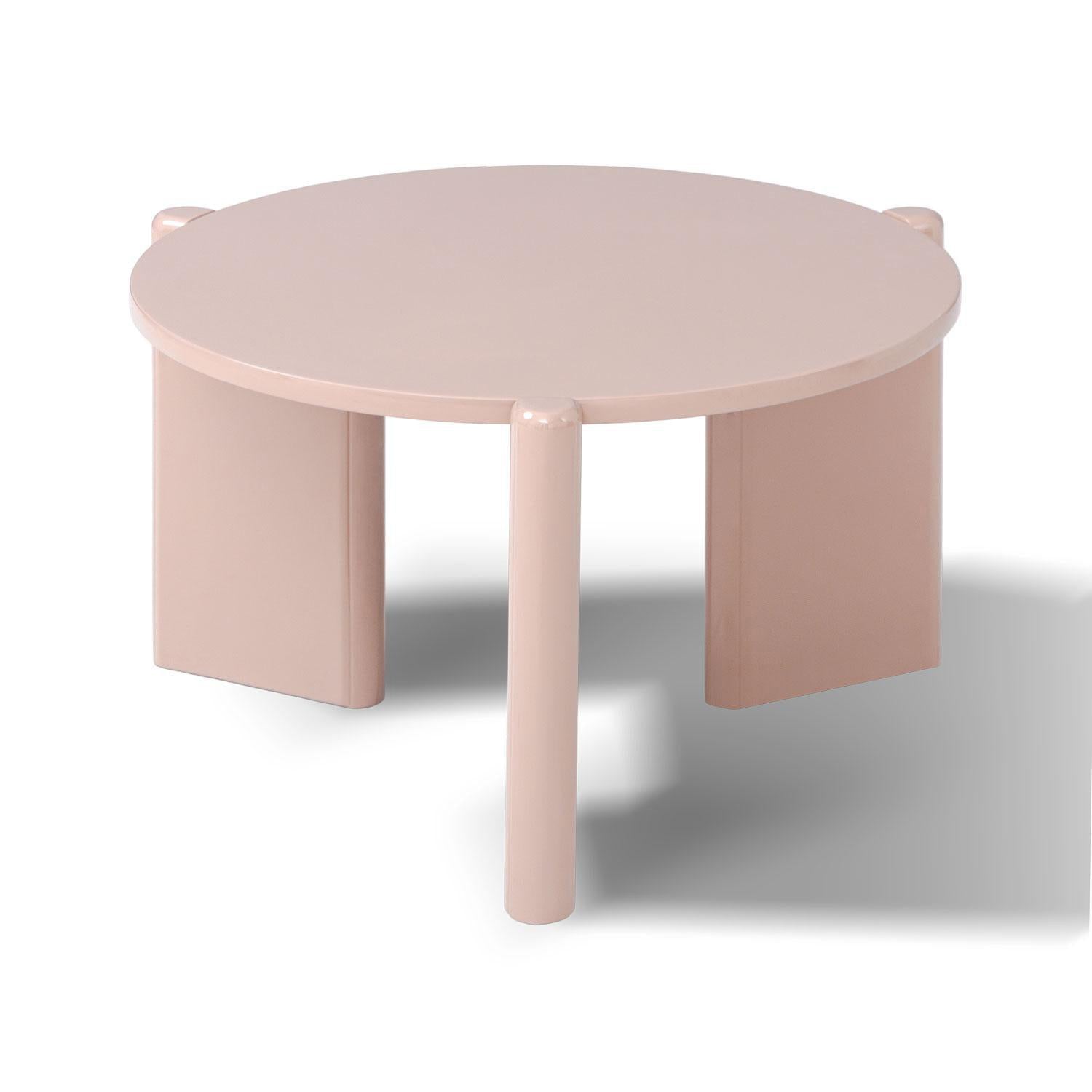 Mesa De Centro Oklam Redonda 60  Redonda Rosa