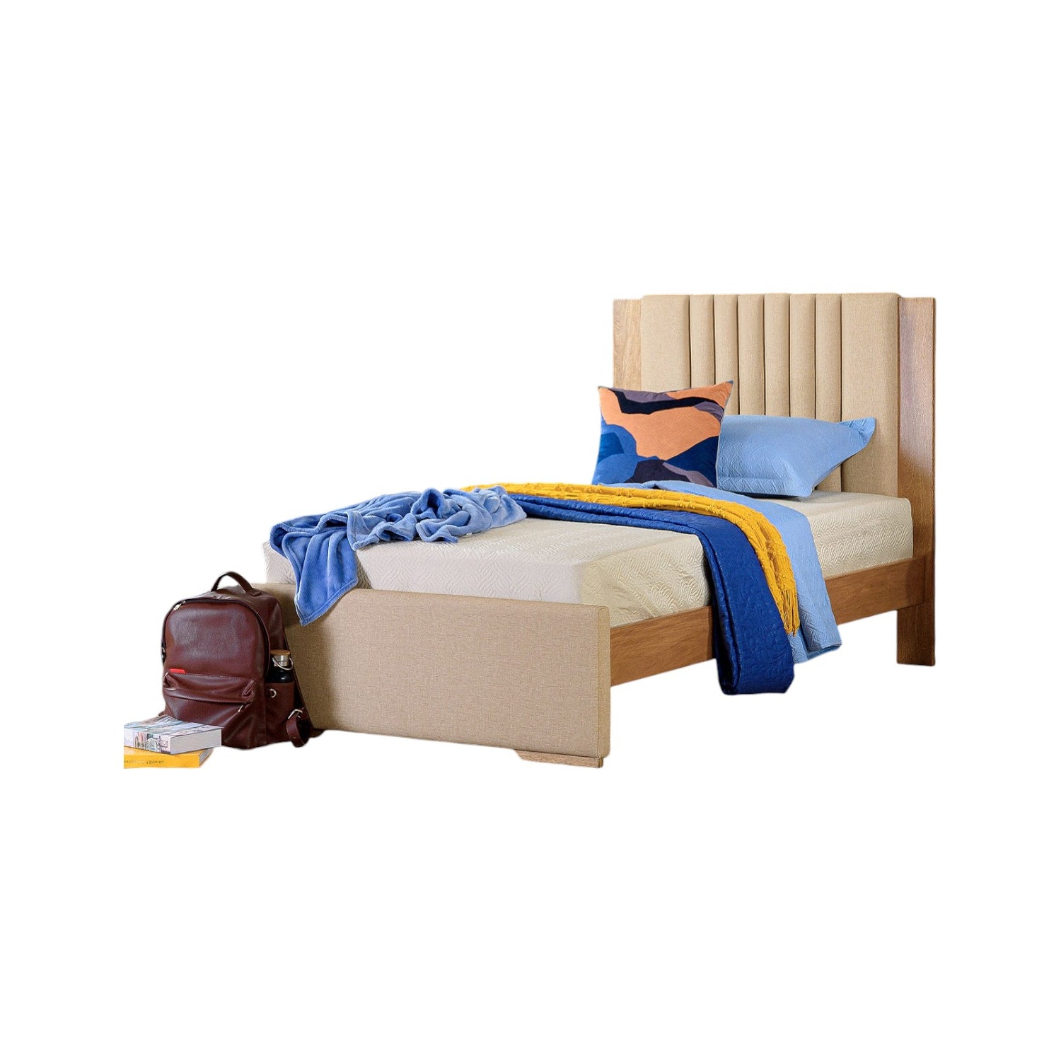 Cama 1.00 Moscu Eurolino Marfil, Natural