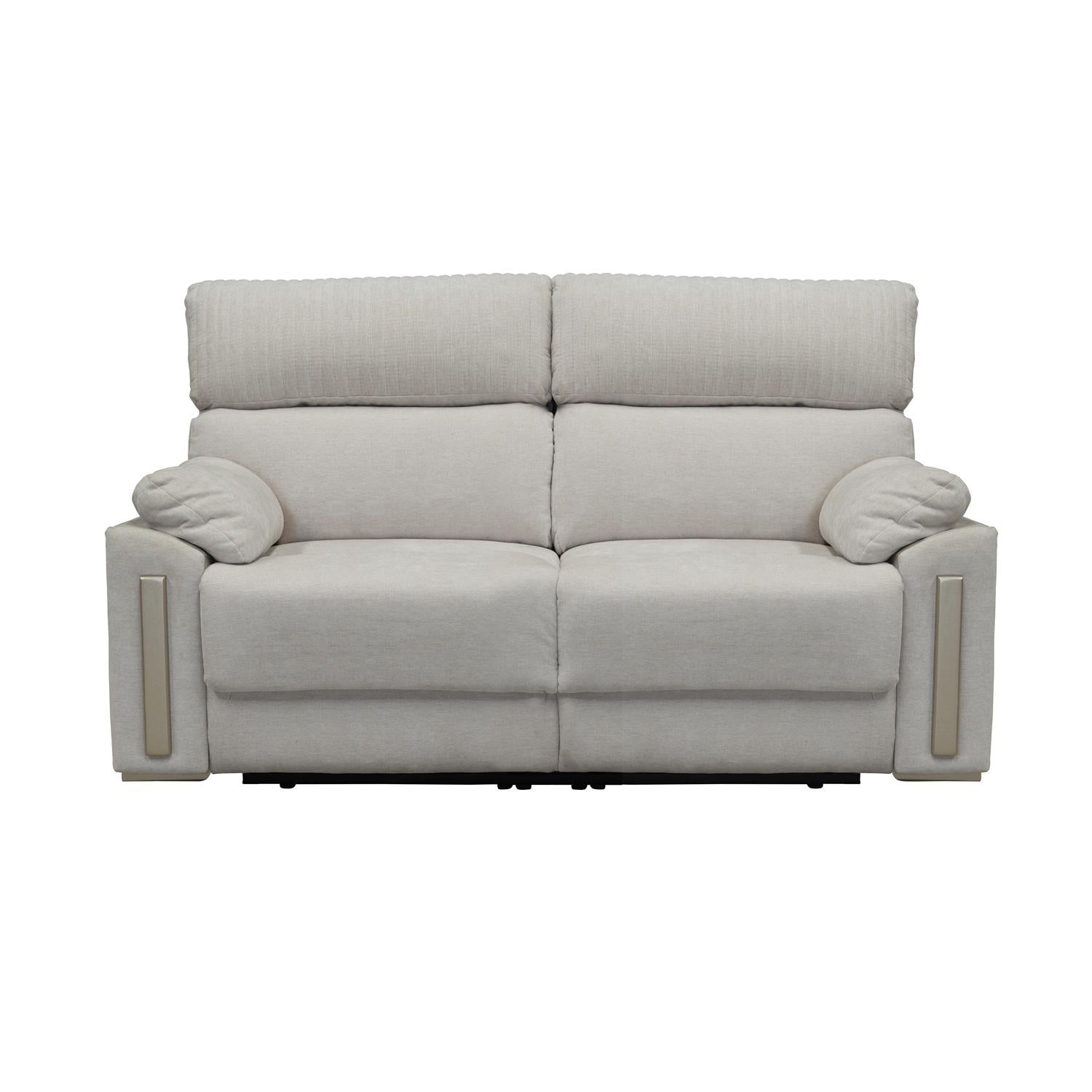 Sofá Reclinable 3 Puestos Dinna Chenille Touch Almendra, Champaña