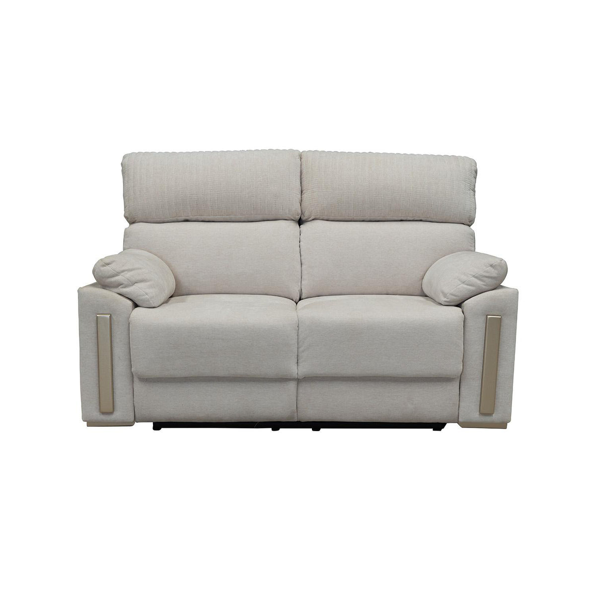 Sofá Reclinable 2 Puestos Dinna Chenille Touch Almendra, Champaña