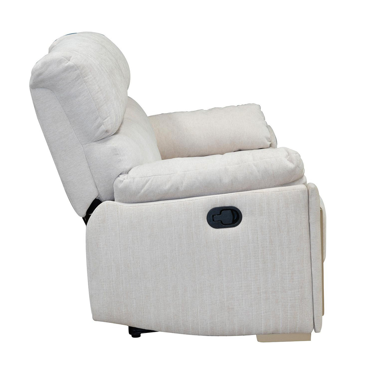 Sofá Reclinable 2 Puestos Dinna Chenille Touch Almendra, Champaña