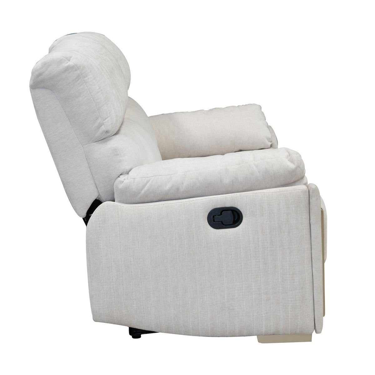 Sofá Reclinable 3 Puestos Dinna Chenille Touch Almendra, Champaña