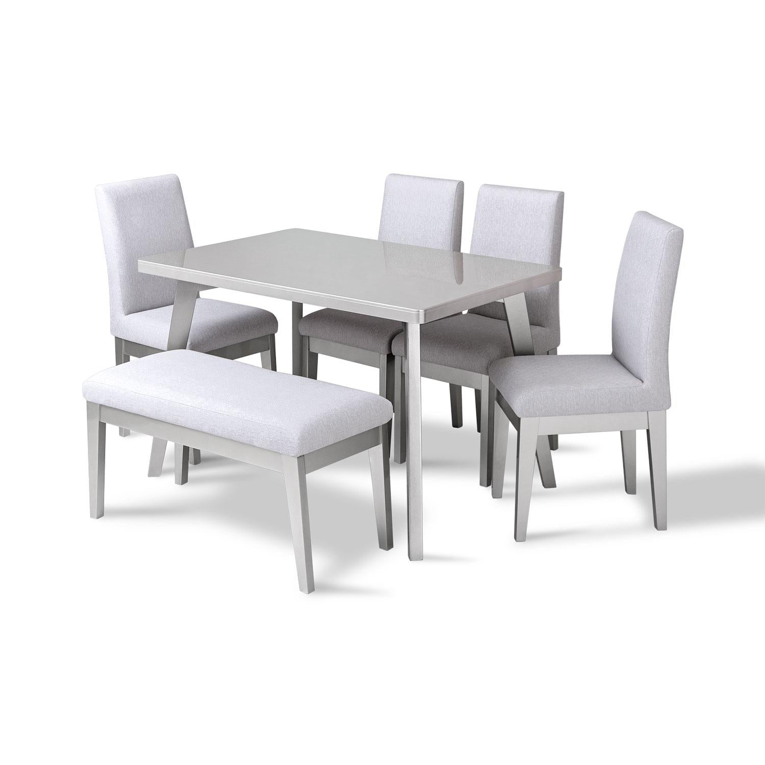 Comedor 6 Puestos Cannes Eurolino Gaira Plata Banca.
