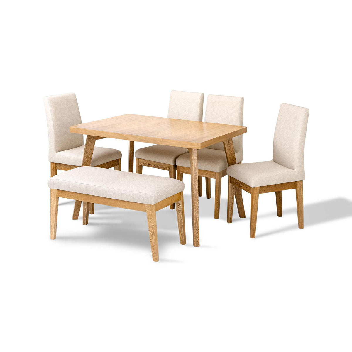 Comedor 6 Puestos Cannes Eurolino Marfil, Natural Banca.