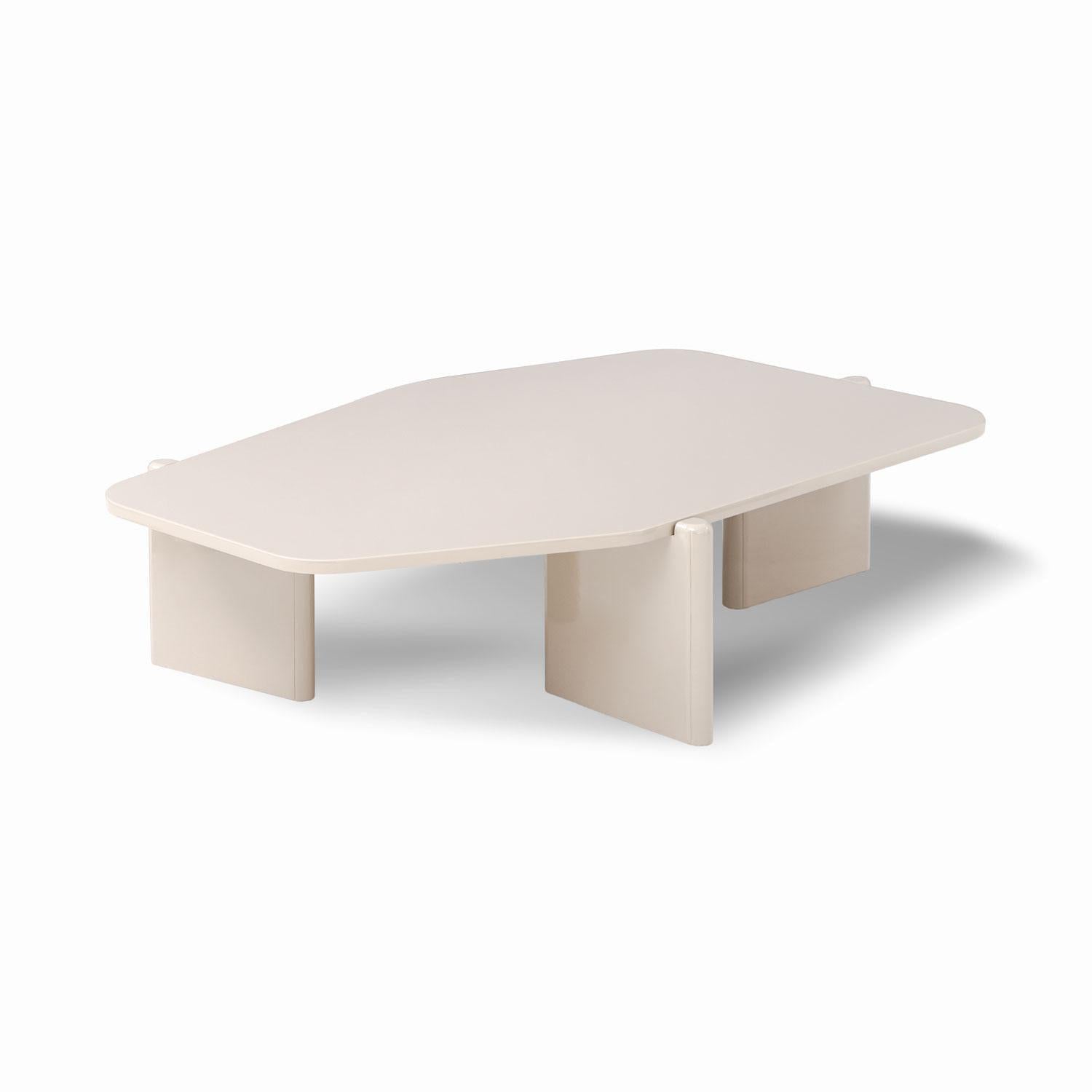 Mesa De Centro Oklam Asimetrica Latte.