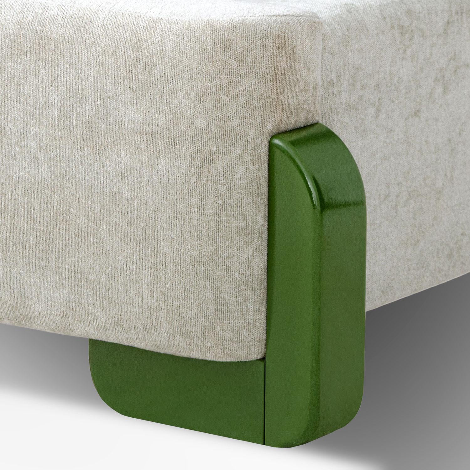 Cama Doble London Velvet Verde.