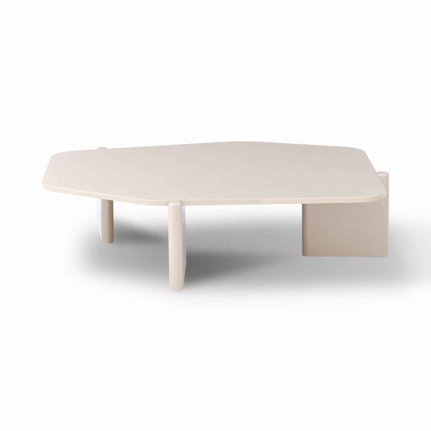 Mesa De Centro Oklam Asimetrica Latte.