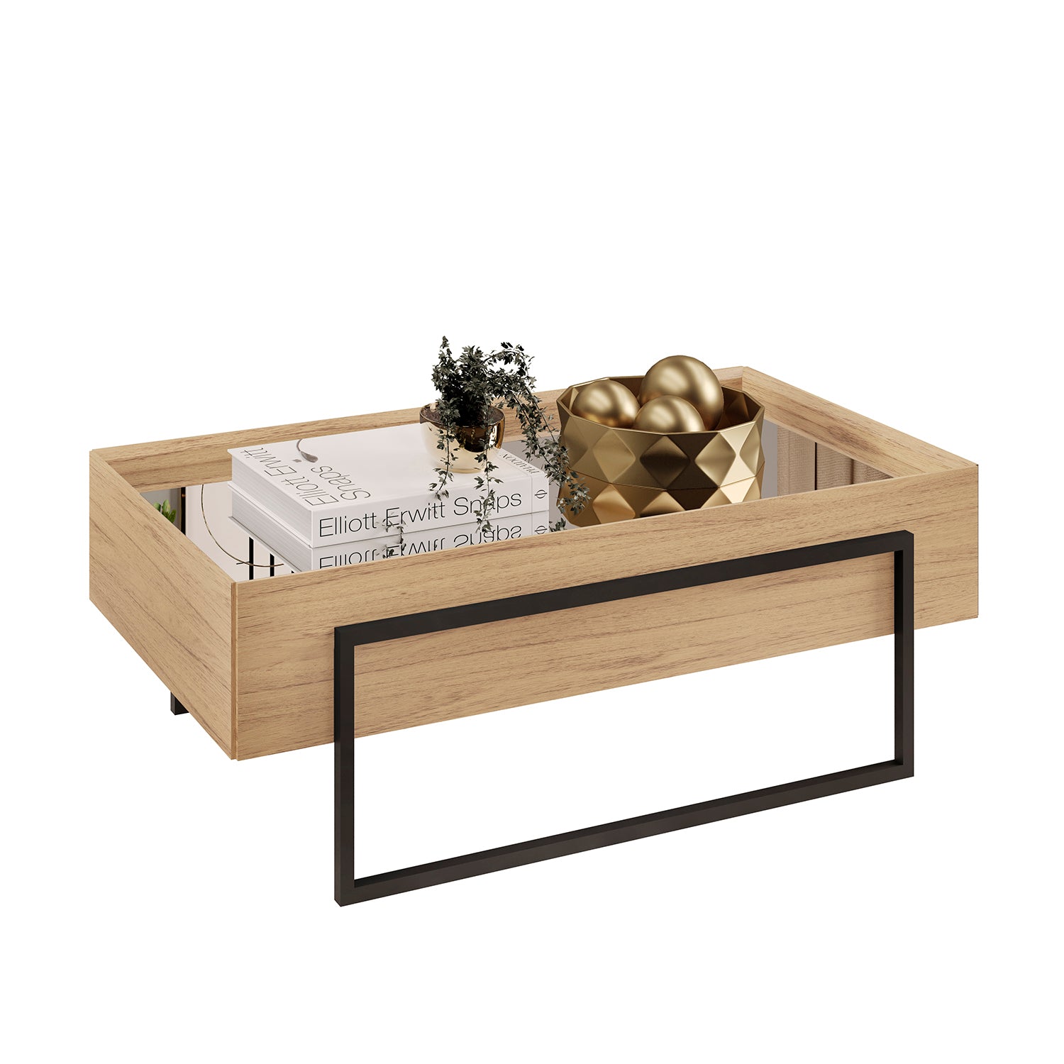 Mesa De Centro Loft Natural, Negro