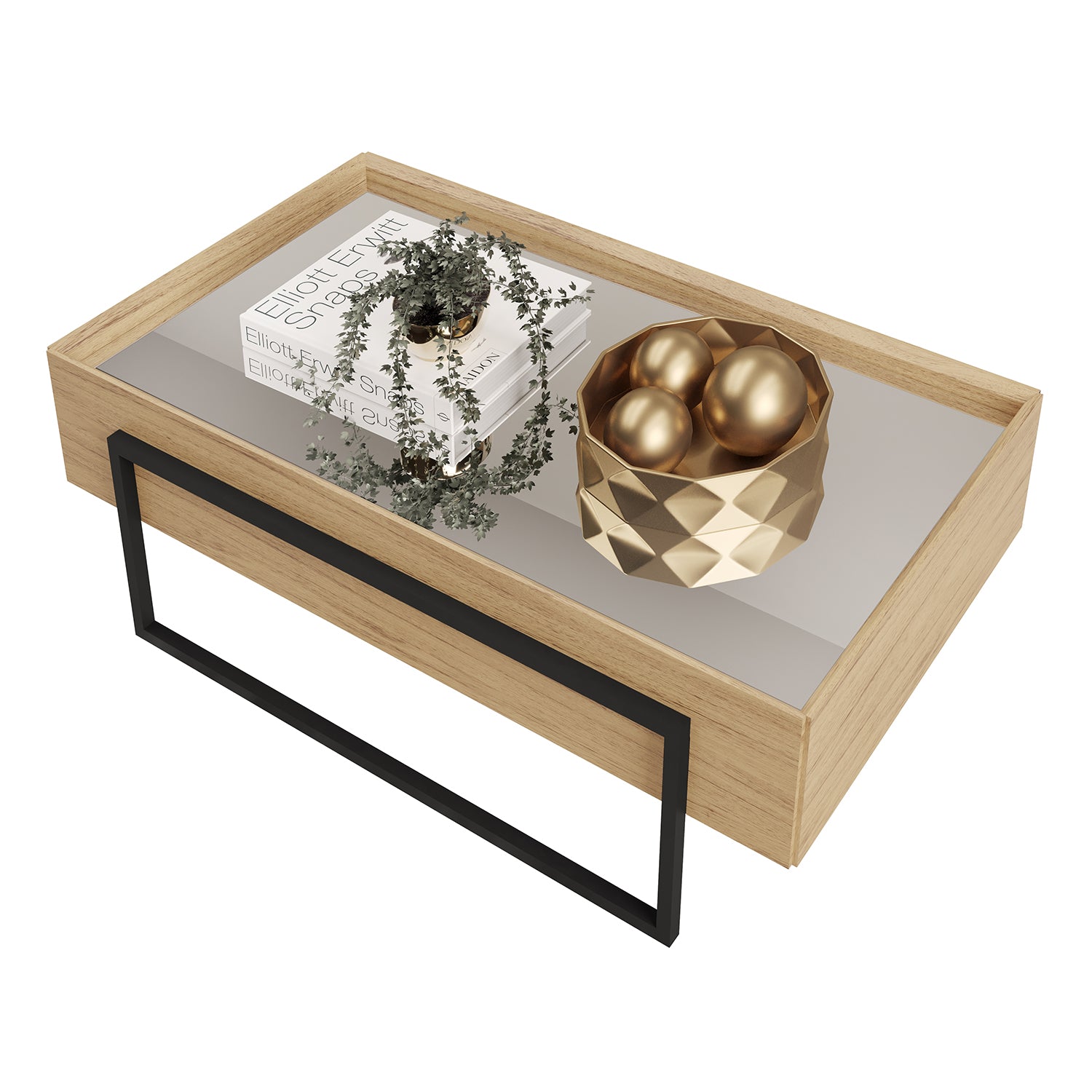Mesa De Centro Loft Natural, Negro