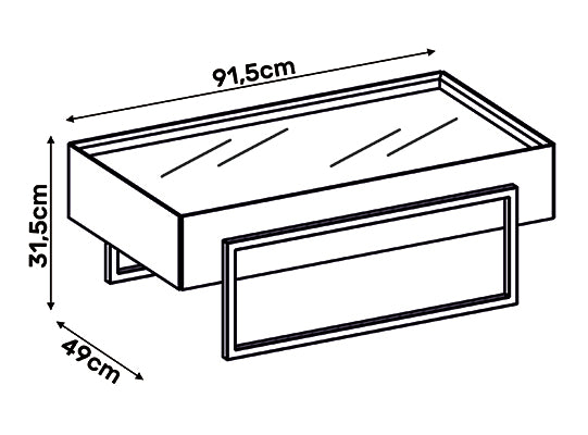 Mesa De Centro Loft Natural, Negro