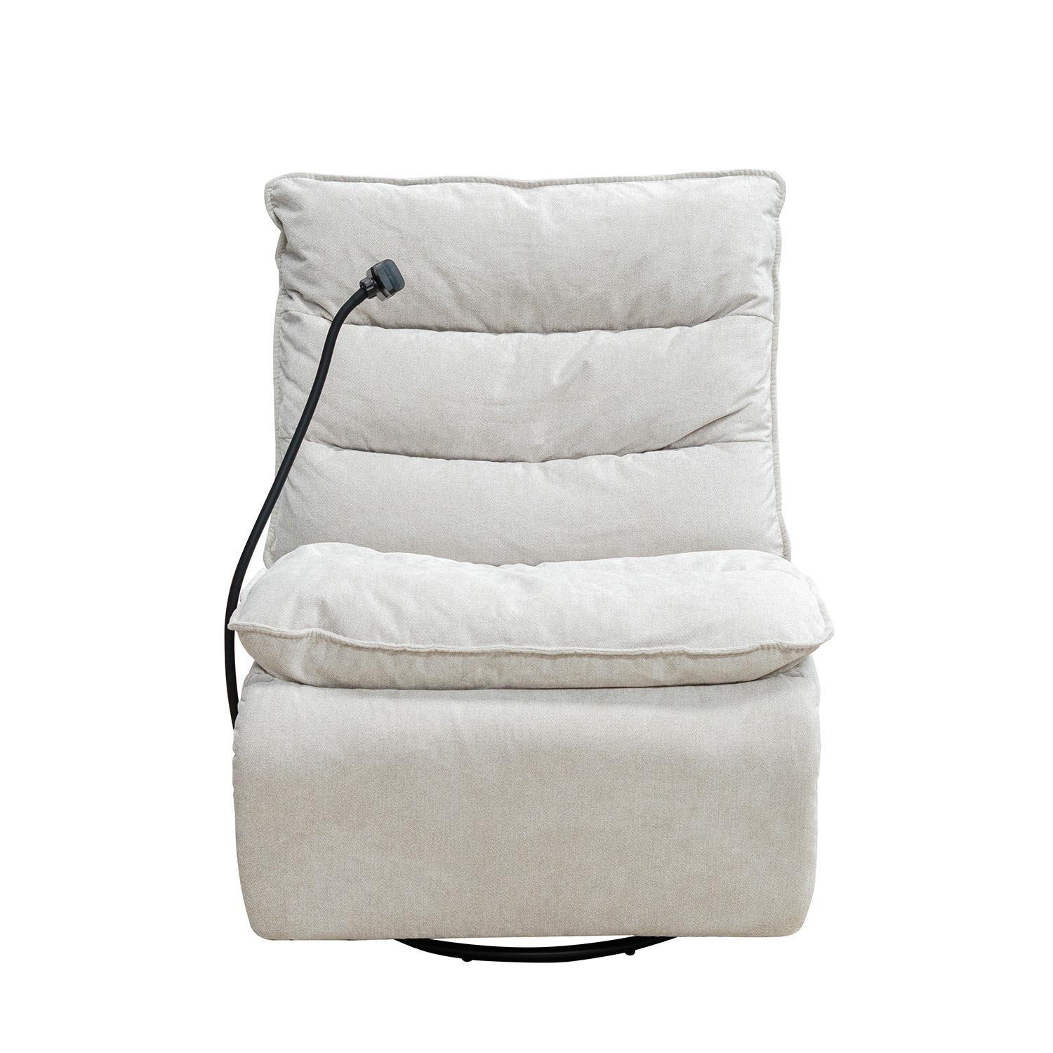 Silla Reclinable Kioto Chenille Impetu Beige, Mecedor Giratorio
