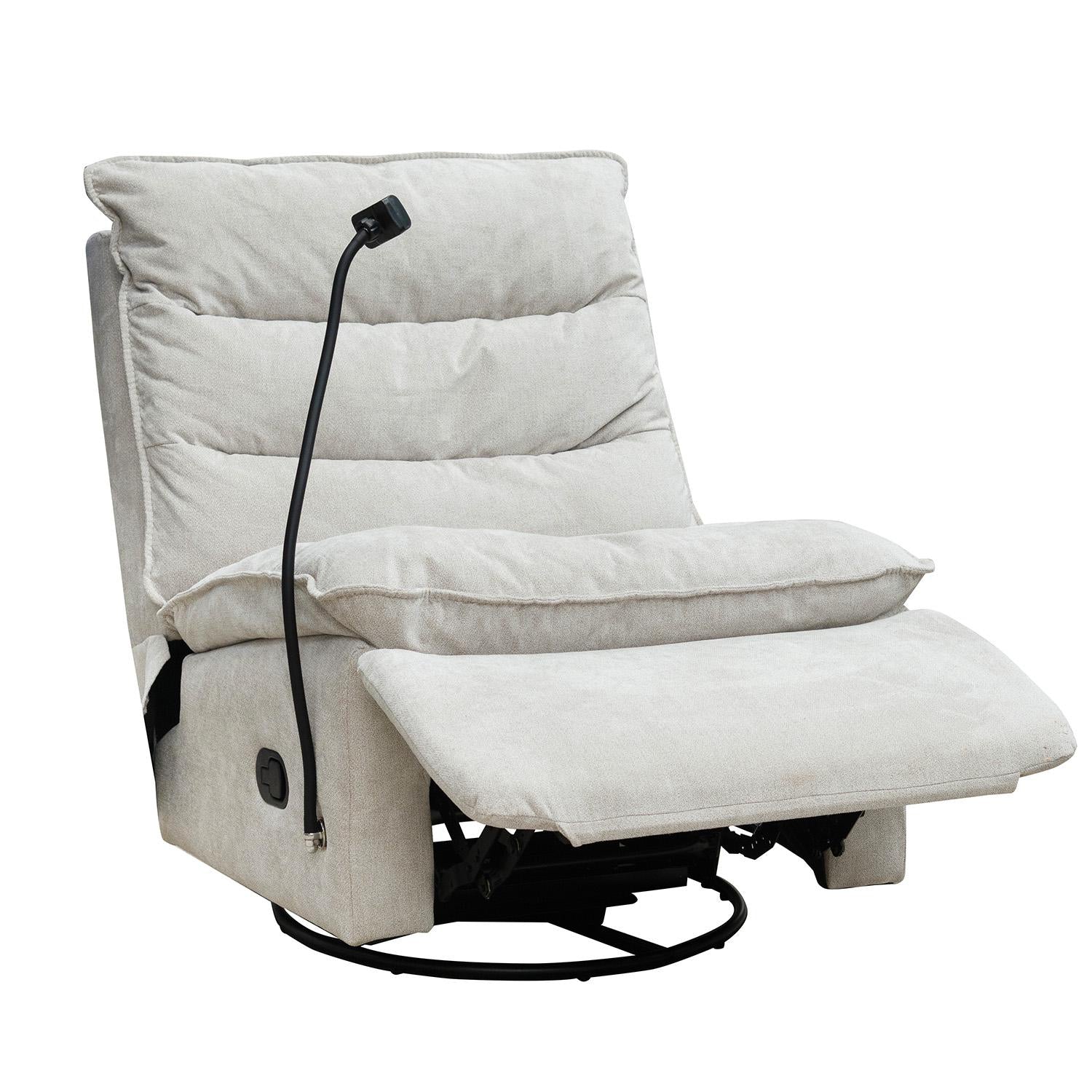 Silla Reclinable Kioto Chenille Impetu Beige, Mecedor Giratorio
