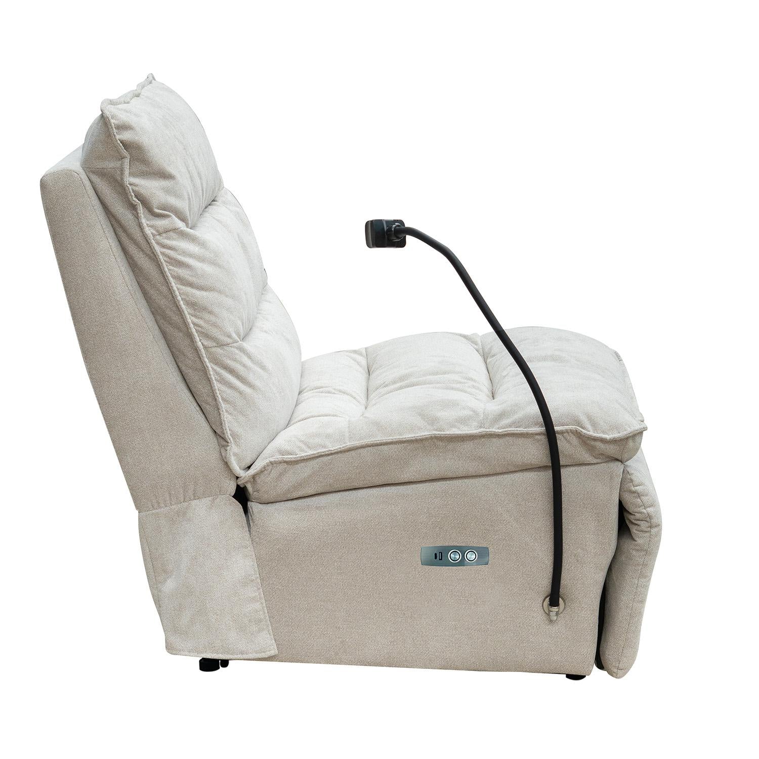 Silla Reclinable Kioto Chenille Impetu Beige, Electrica