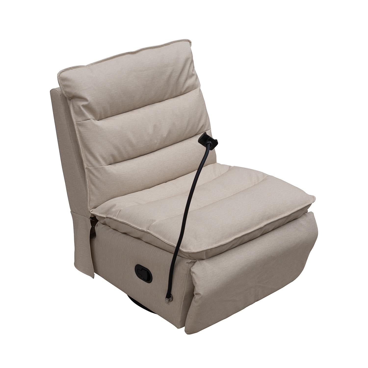 Silla Reclinable Kioto Eurolino Marbella Beige, Mecedor Giratorio