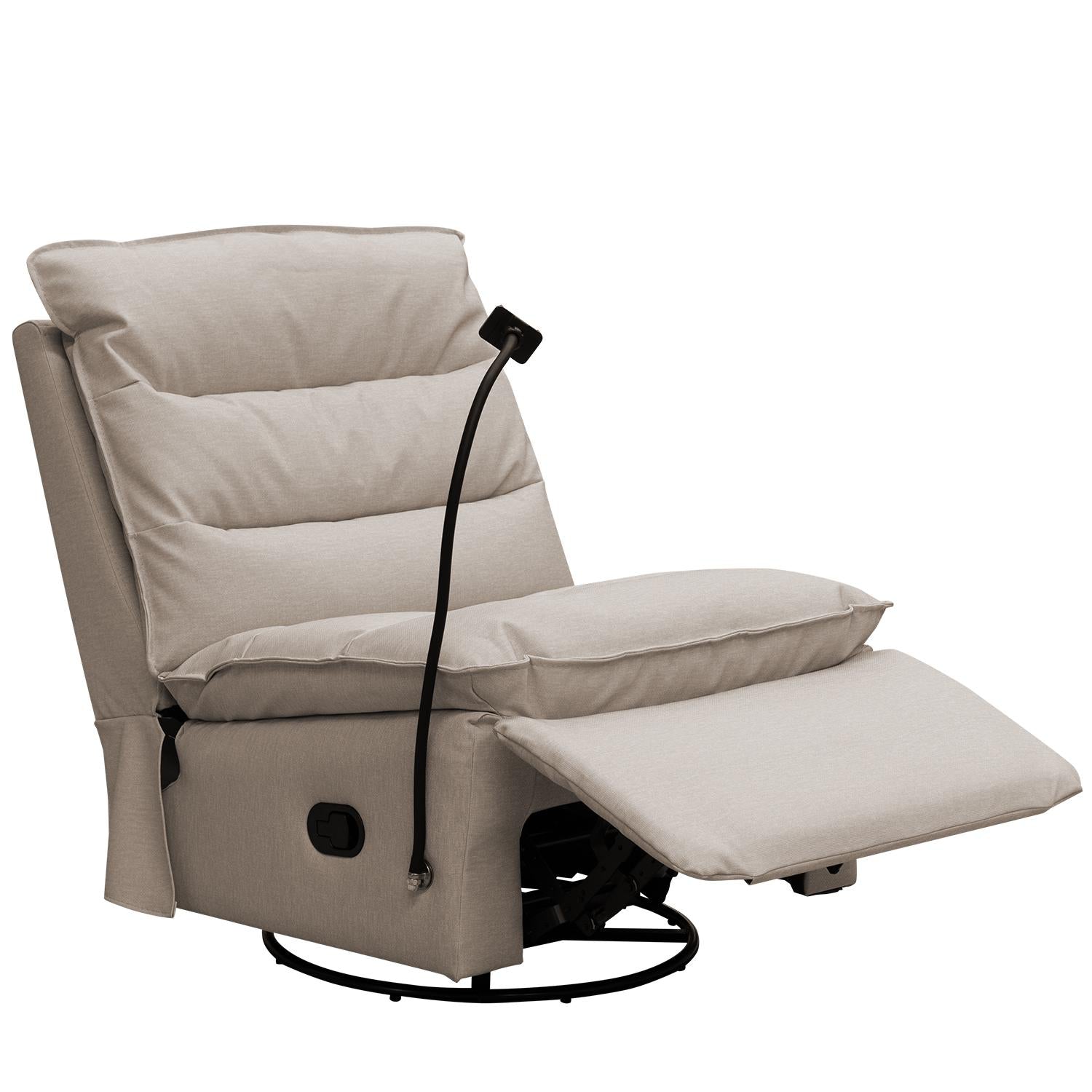 Silla Reclinable Kioto Eurolino Marbella Beige, Mecedor Giratorio