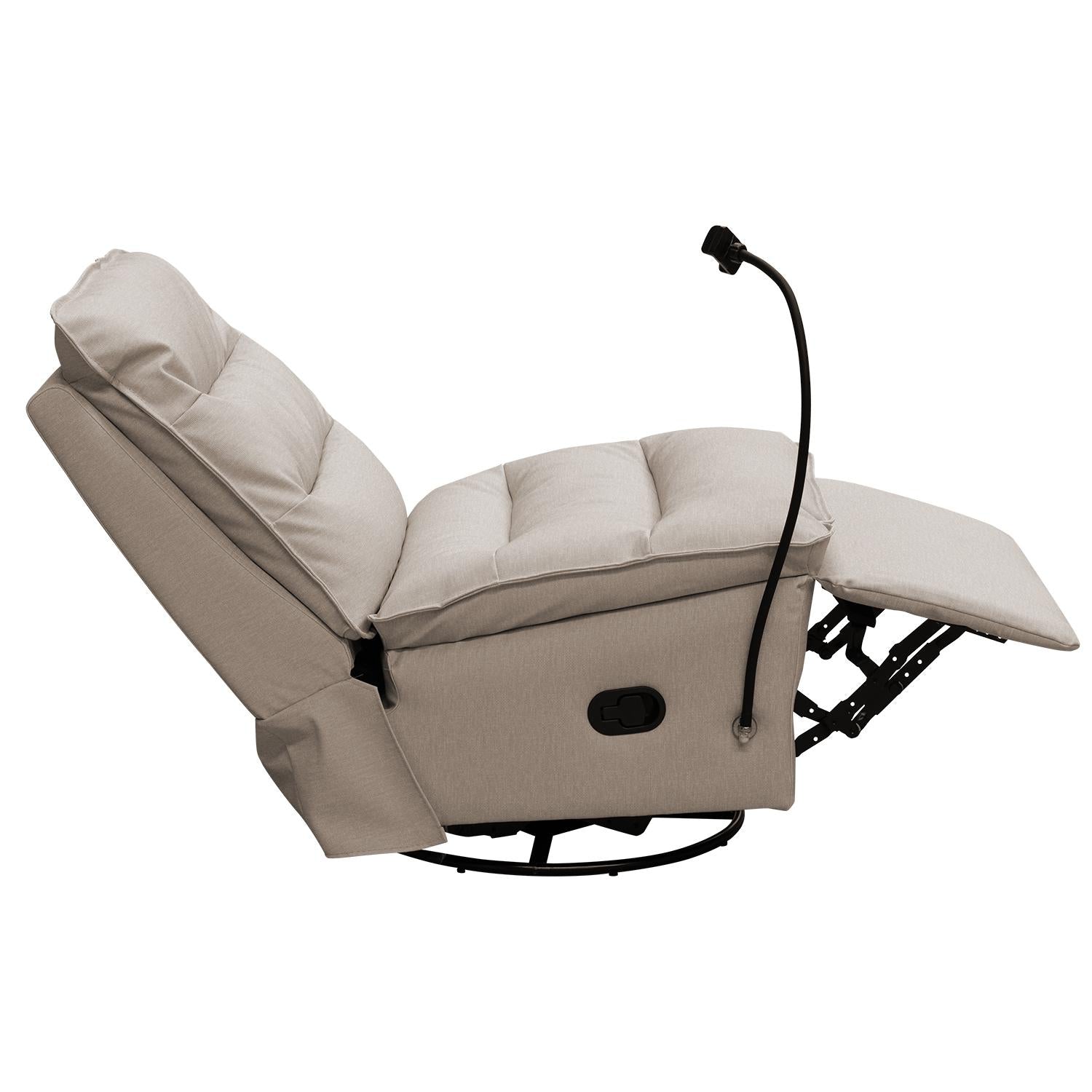 Silla Reclinable Kioto Eurolino Marbella Beige, Mecedor Giratorio