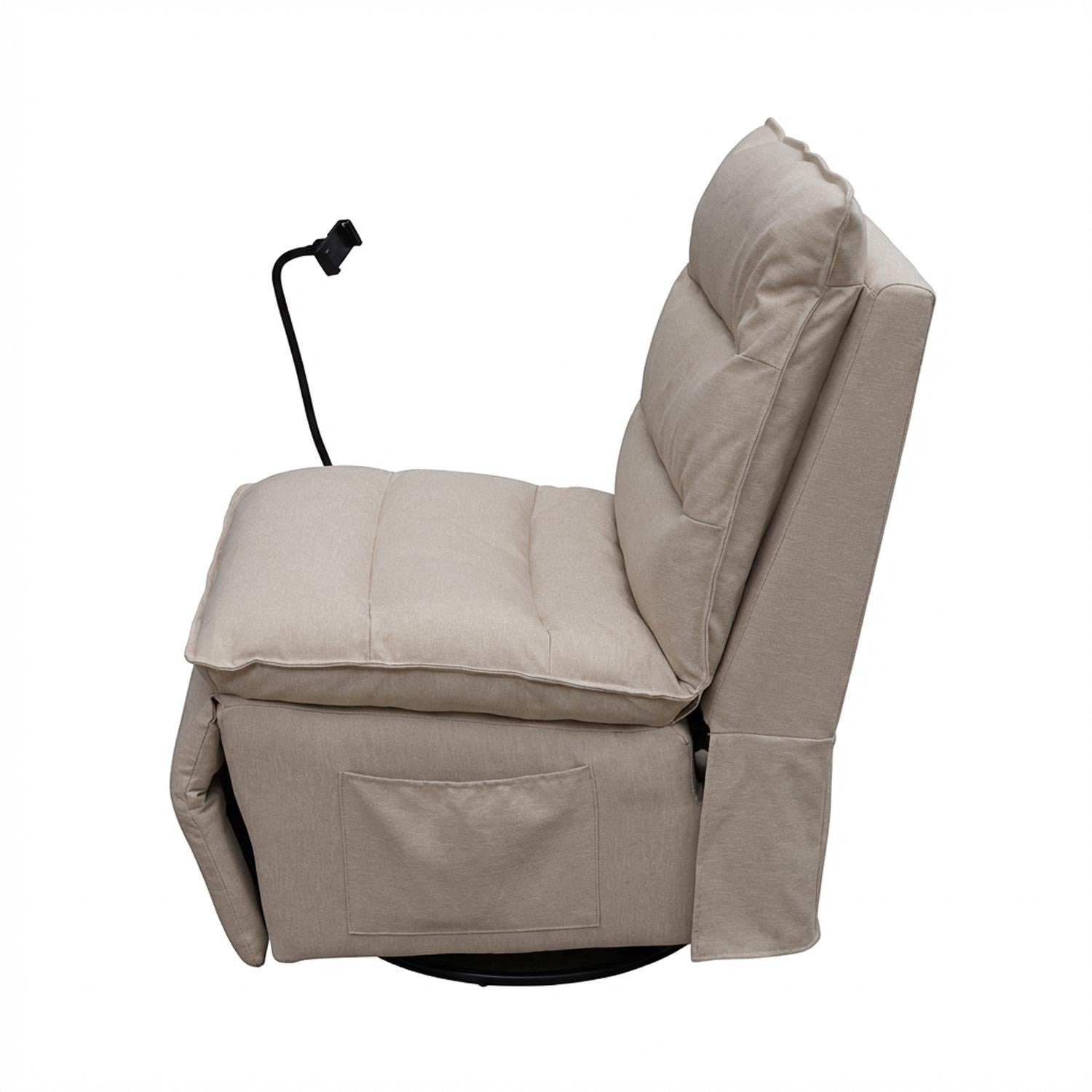 Silla Reclinable Kioto Eurolino Marbella Beige, Mecedor Giratorio