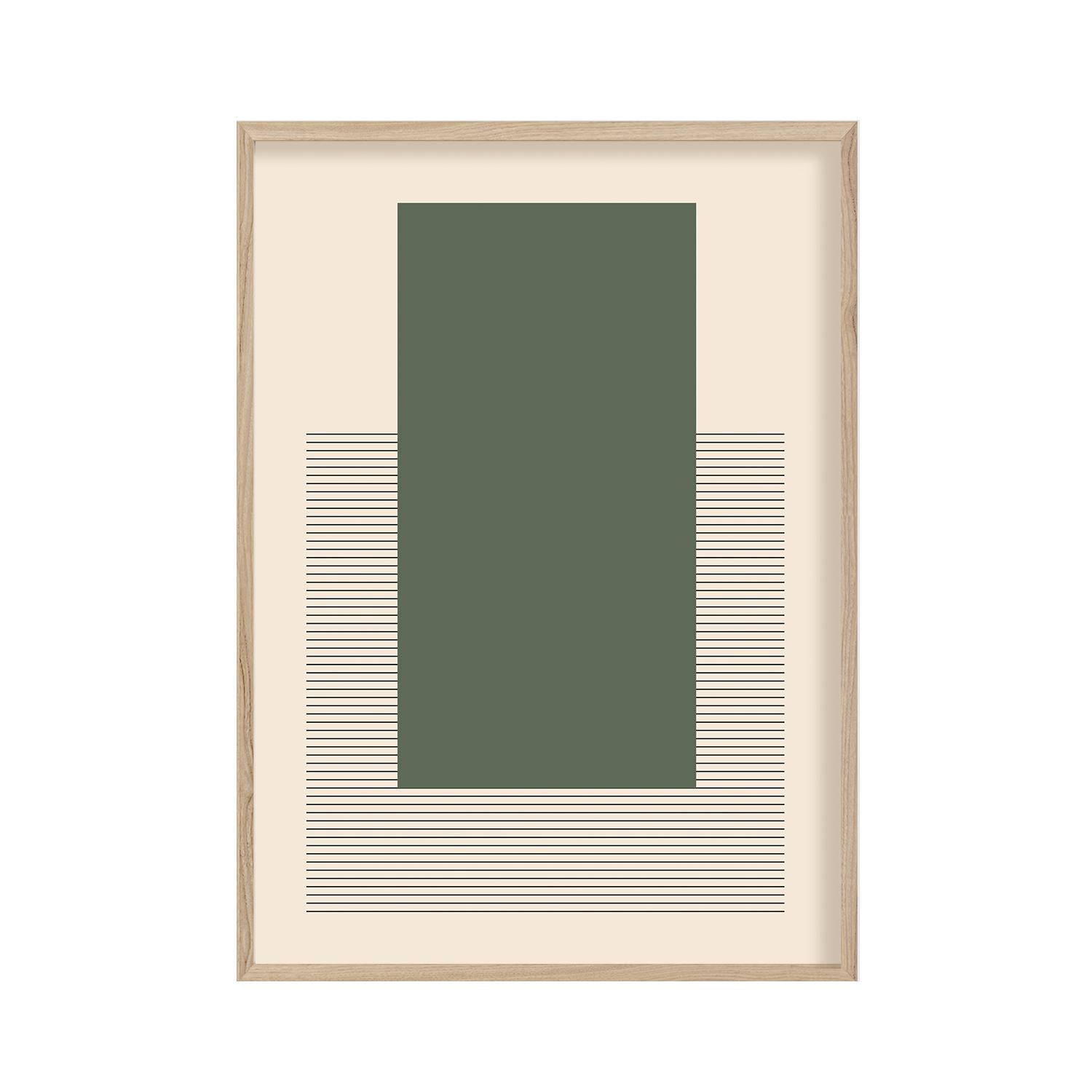 Cuadro 50X70 Verde Rectangulo Moda 1