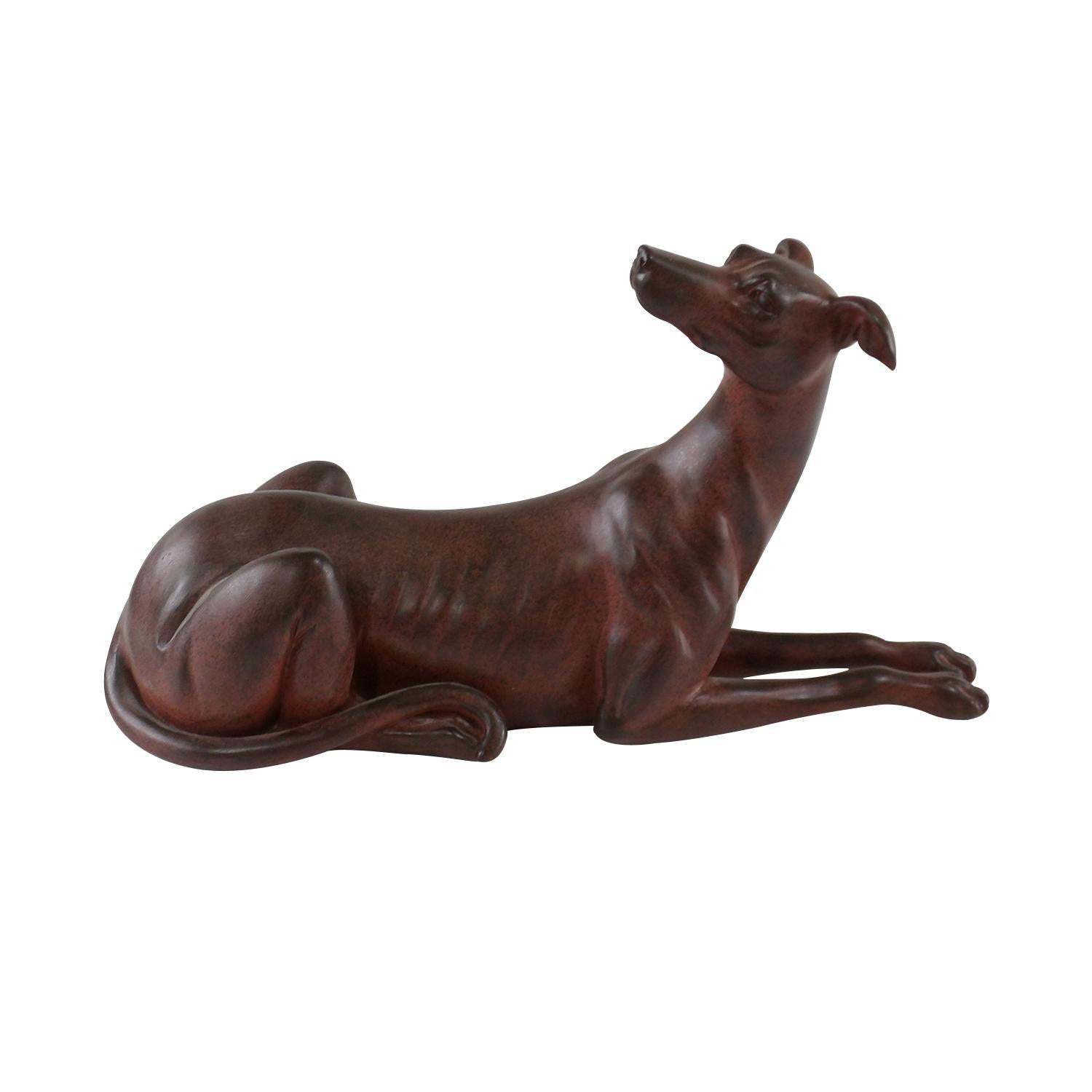 Figura 22X35.2X15Cm Perro Acost Café