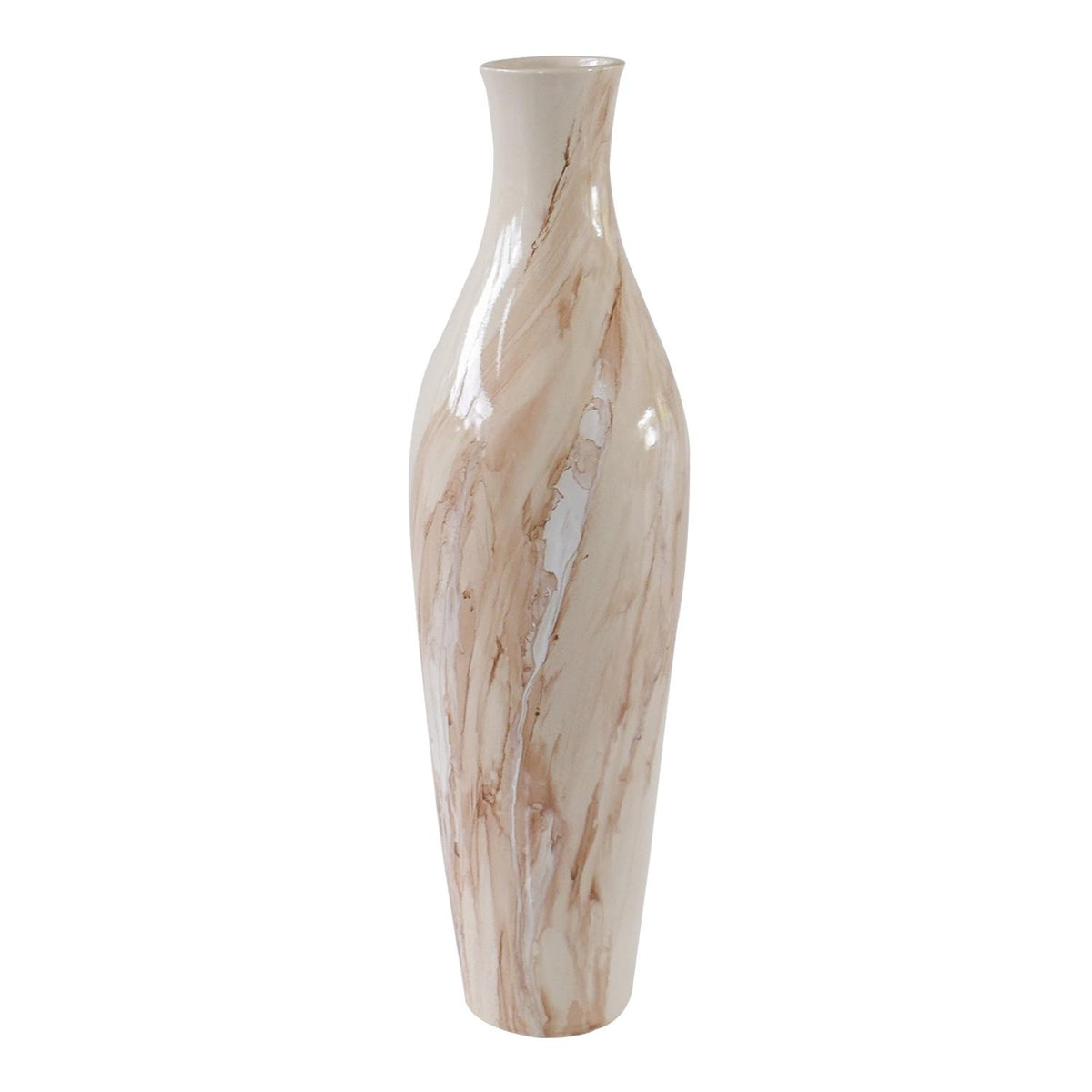 Jarron  47X13X13Cm Beige