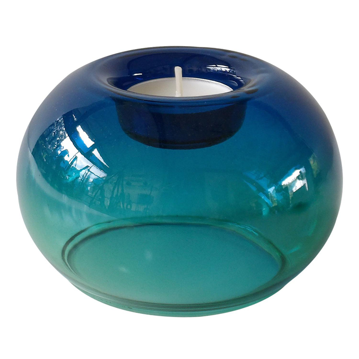 Candelabro 7.5X10X10Cm Perla Azul