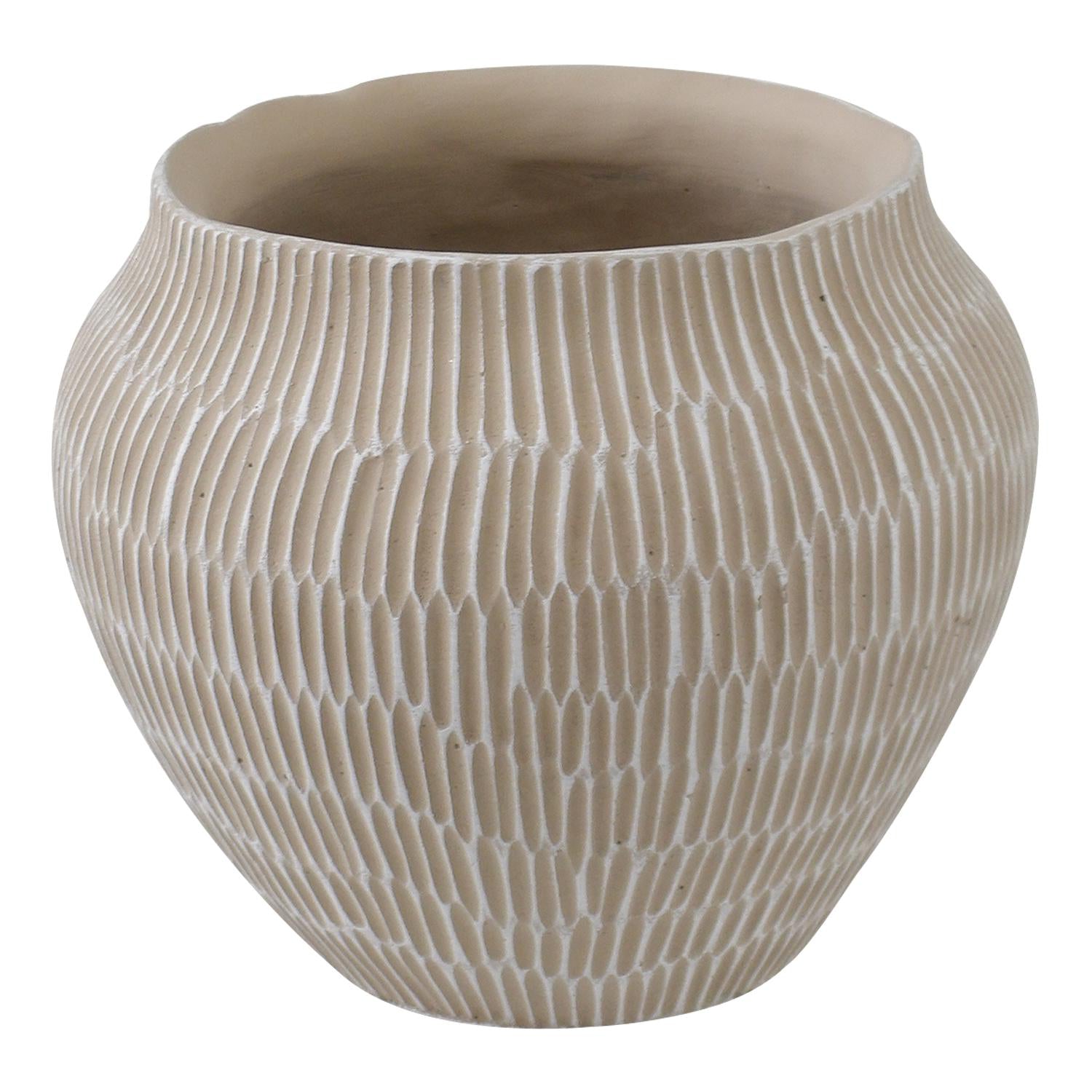 Jarron  16X18X18Cm Beige