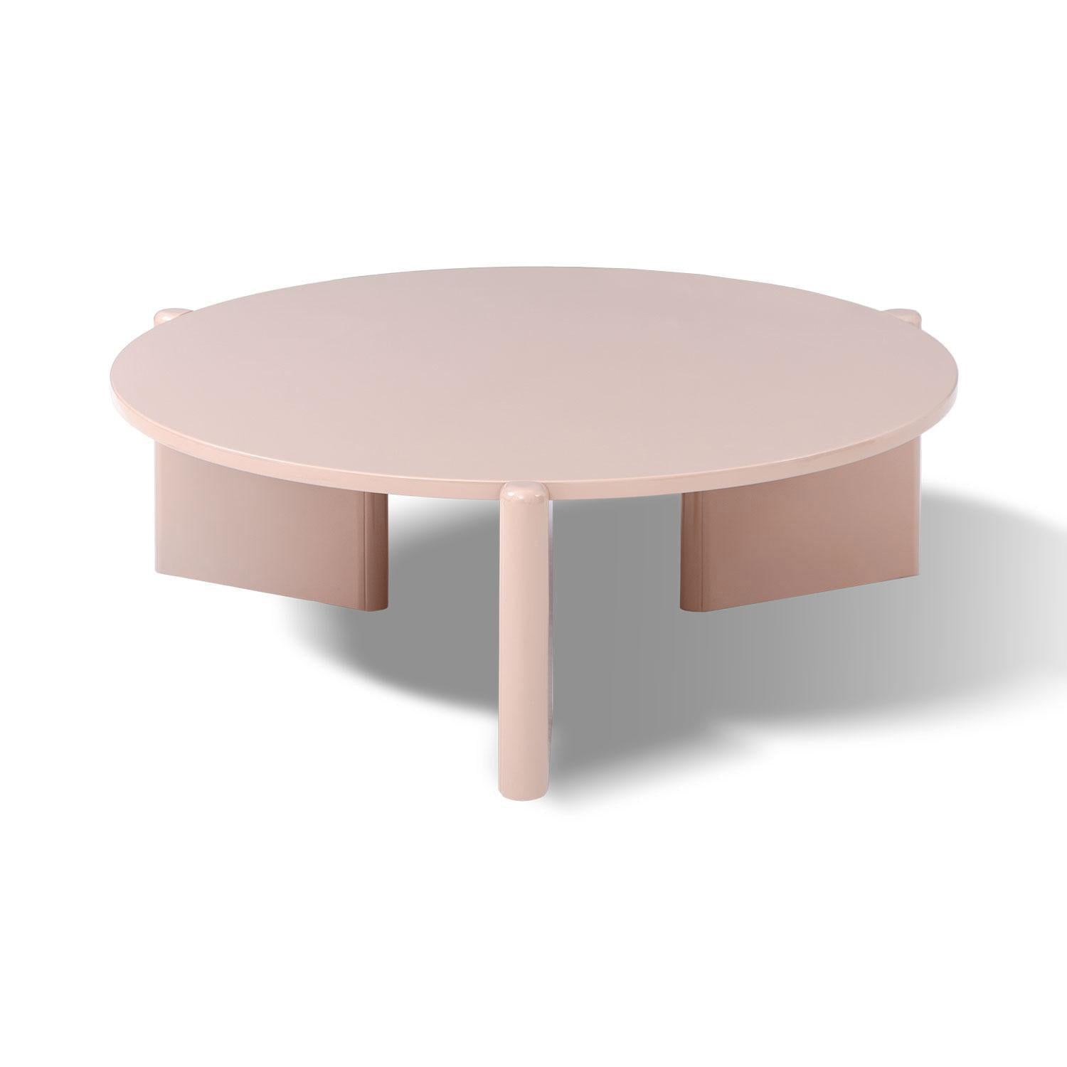 Mesa De Centro Oklam Redonda 90  Redonda Rosa