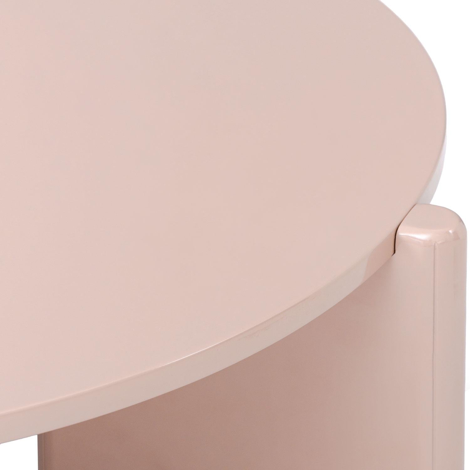 Mesa De Centro Oklam Redonda 90  Redonda Rosa